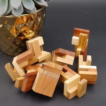 ROMBOL Denkspiele Spiel, 3D-Puzzle CUBICULA - tolles, schwieriges Holzpuzzle, Holzspiel