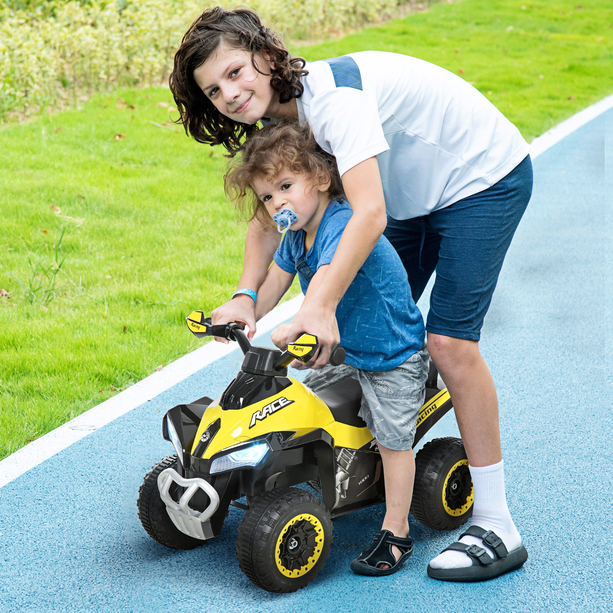 HOMCOM Rutscher Kinder Rutschauto Tretauto, (Rutschen Kinderauto, 1-tlg., Kinderfahrzeug), Gelb 67,5 x 38 x 44 cm