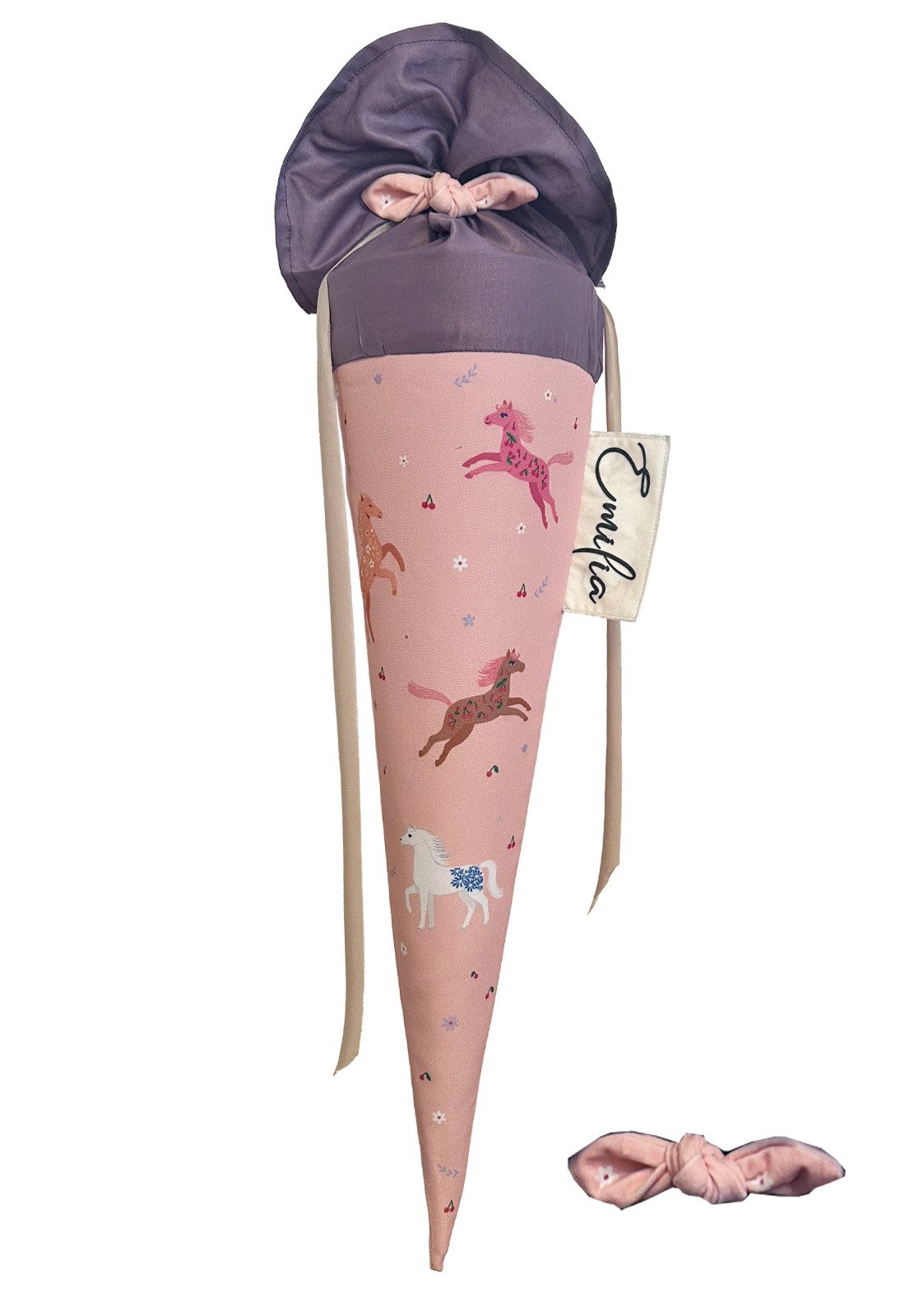 coopz Schultüte Pferd 70 cm Set mit Haarschleife - Personalisierung möglich