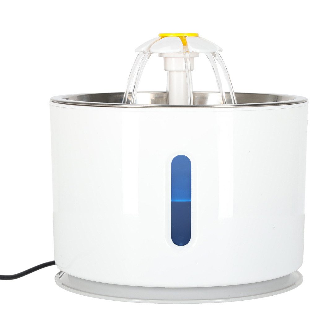 Ikonka Trinkbrunnen Trinkbrunnen Katze Hund 2,4L USB Haustier Wasserbrunnen mit Filter 2,4 l, 2,4L USB LED Anzeige Filter Wasserzirkulation leise innen Nutzung