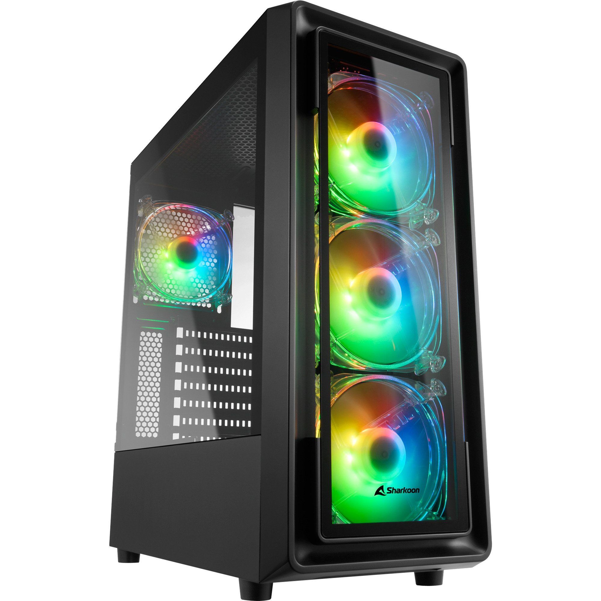 Sharkoon PC-Gehäuse Sharkoon TK4 RGB, Tower-Gehäuse, (Gehärtetes Glas)