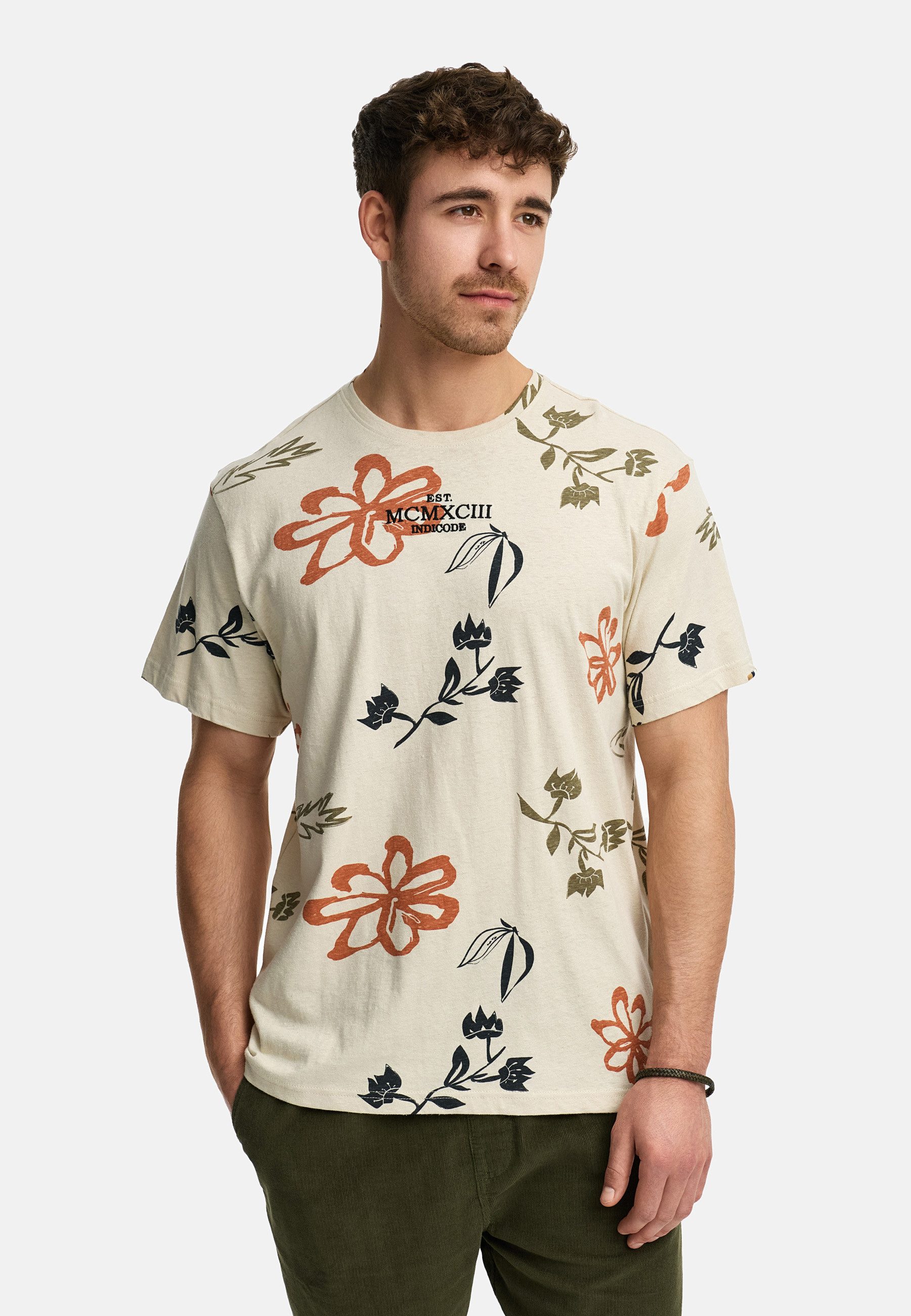Indicode T-Shirt Herren INAsbjorn Shirt Tee Herrenshirt T-Shirt mit hochwertig verarbeiteten Details