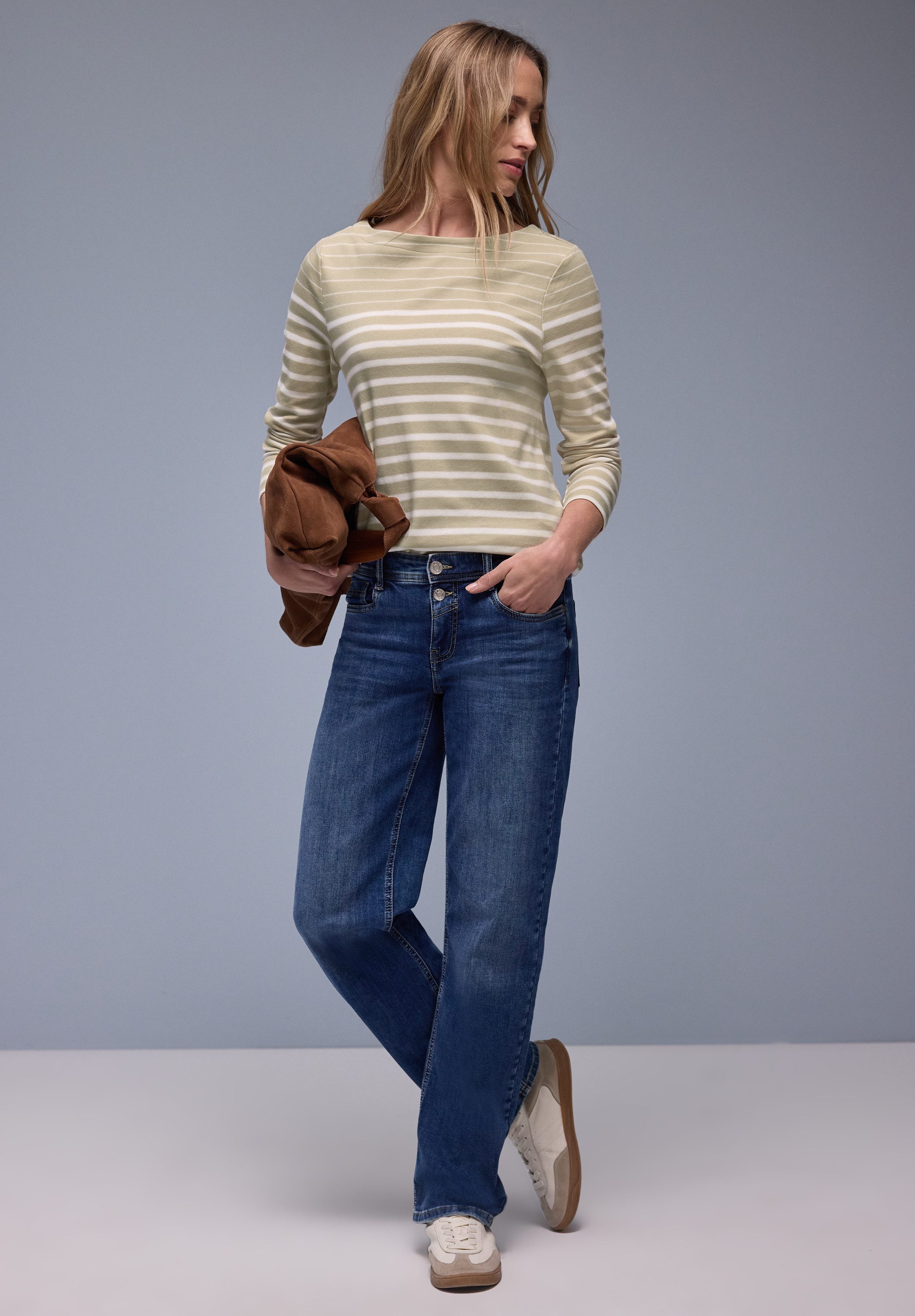 STREET ONE 3/4-Arm-Shirt aus reiner Baumwolle