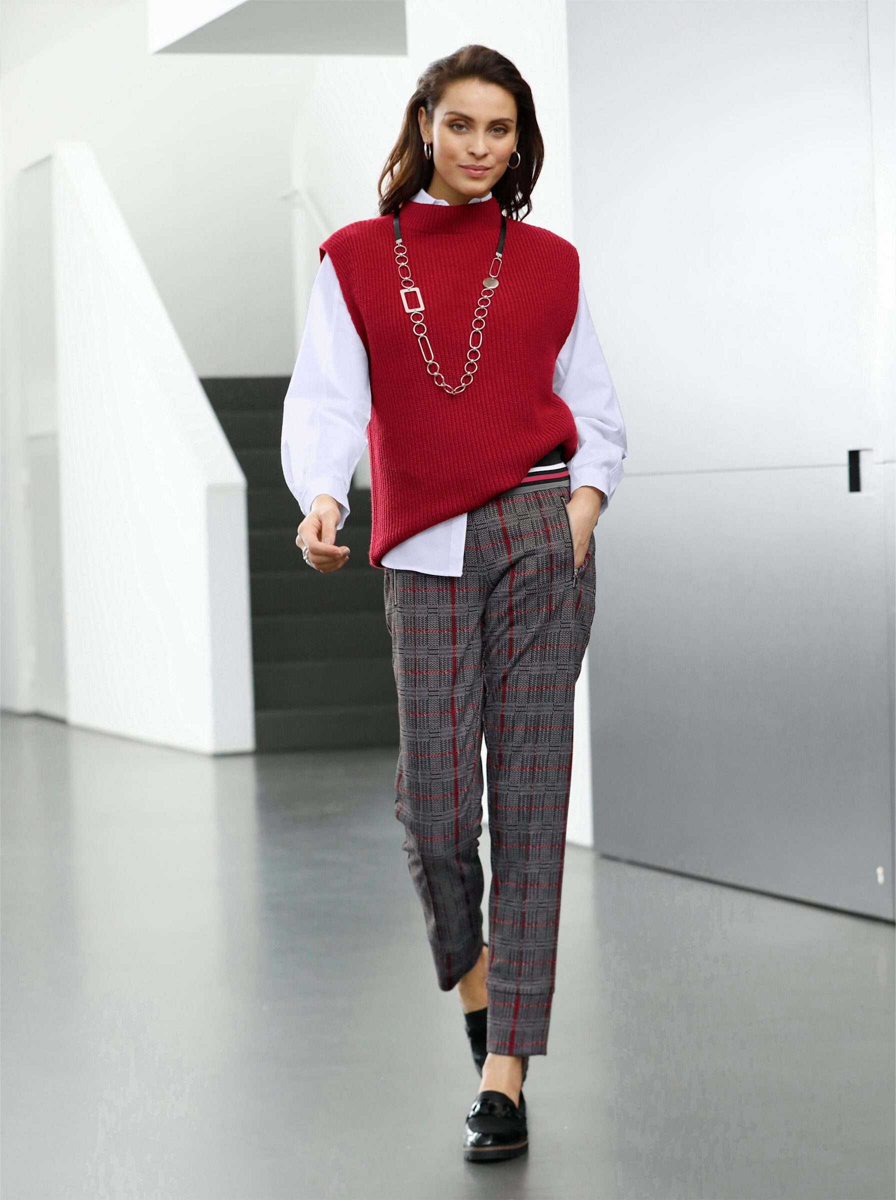 Witt Pullunder Pullunder Überschnittener Arm Grobstrick