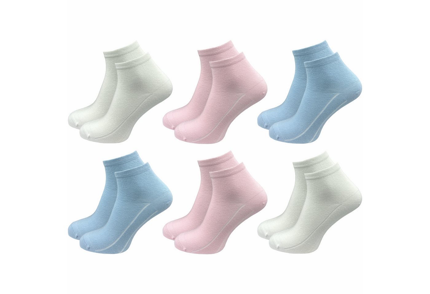 GAWILO Kurzsocken für Damen - Quartersocken in weiß und schwarz - ohne drückende Naht (6 Paar) Schaft etwas länger als bei einer Sneaker Socke, daher kein rutschen