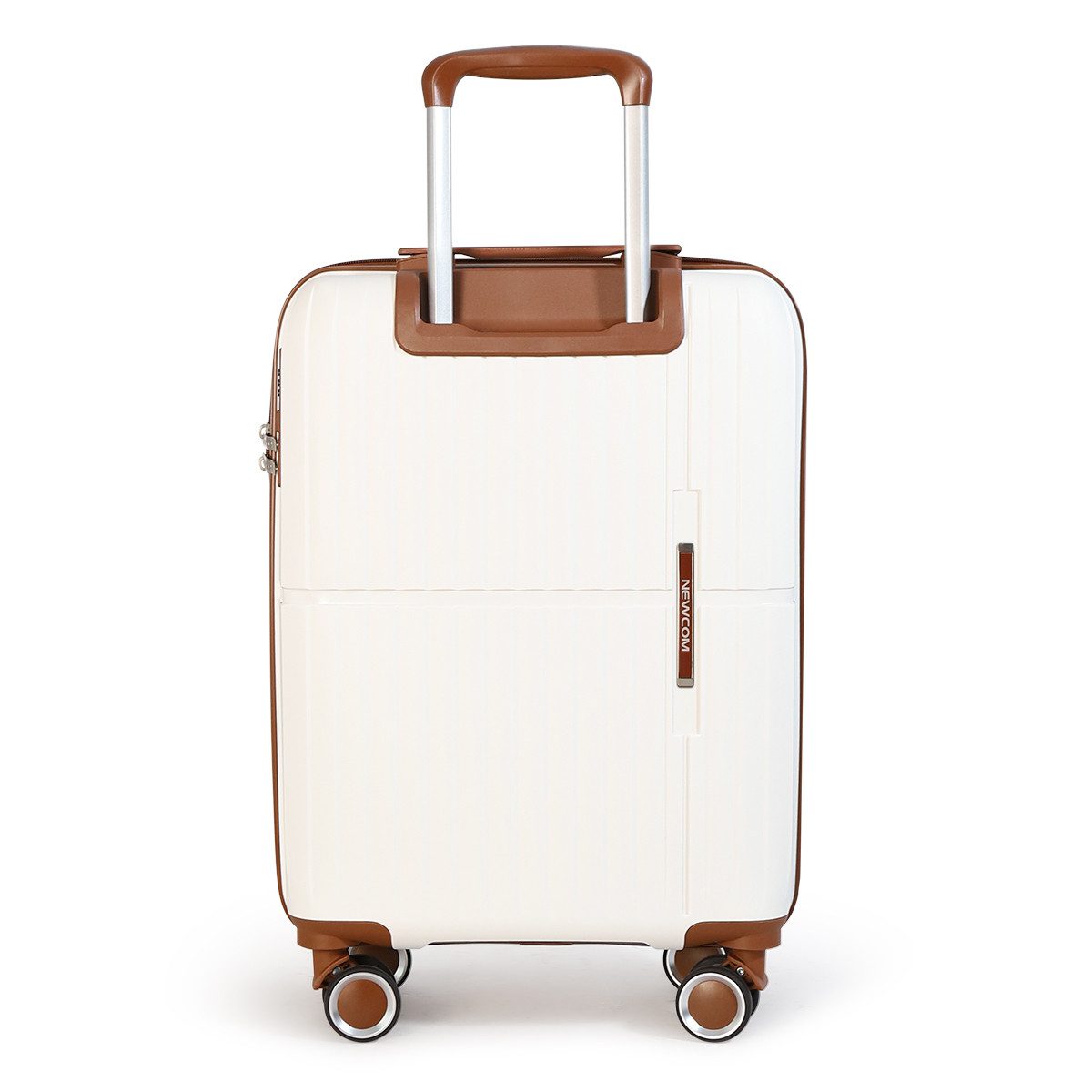 NEWCOM Hartschalen-Trolley Hartschalen-Koffer SET (M, L,XL) aus PP-Polypropylen, Reisekoffer Set, 4 Rollen, 360° drehbar, 3 tilg-set Koffer (55cm/64cm/73cm), Weiß, Zahlenschloss