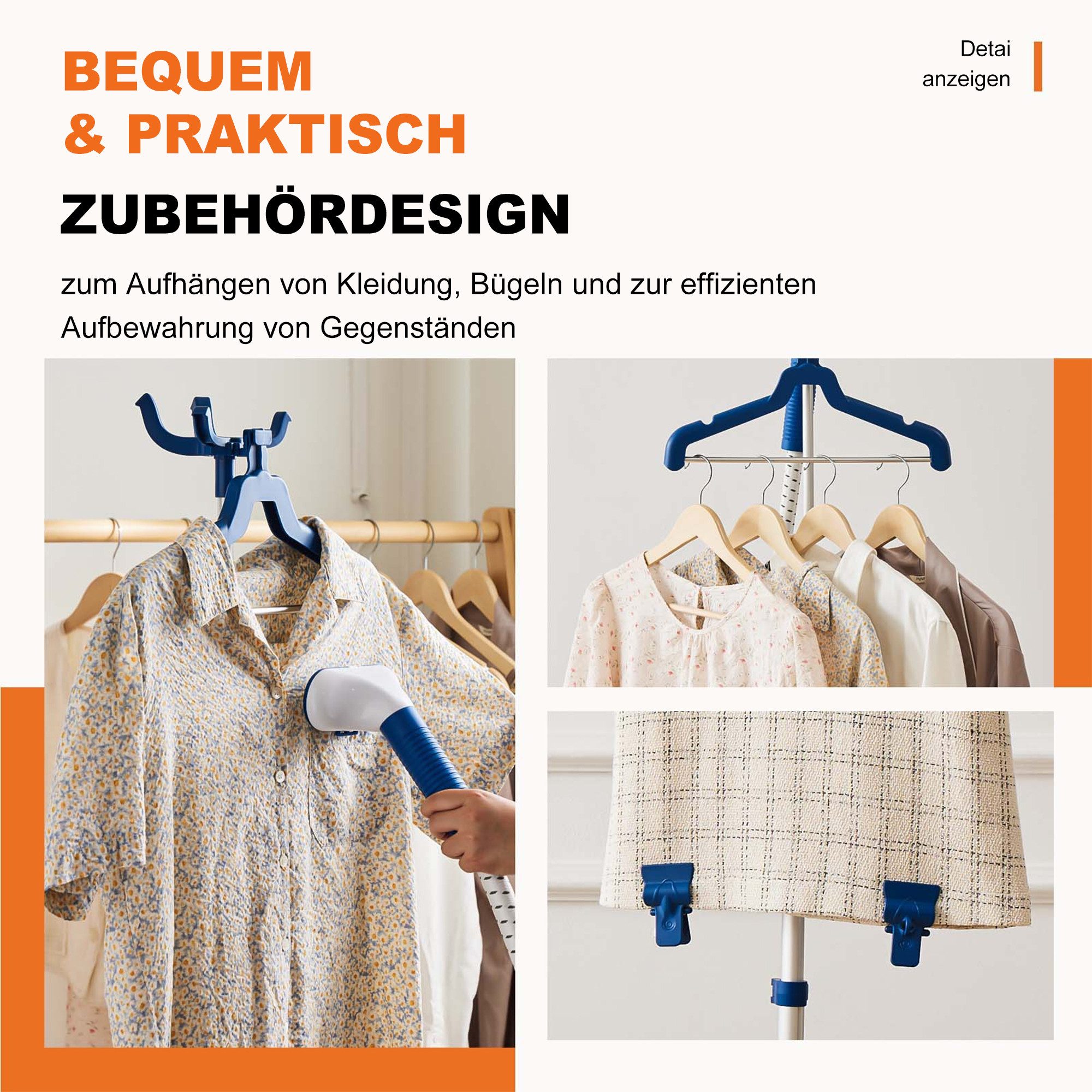 DUMOS Dampfbügeleisen Dampfbügeleisen, 1500 W, 45-Sekunden-Schnellaufheizung, 55-Minuten-Standby-Betrieb