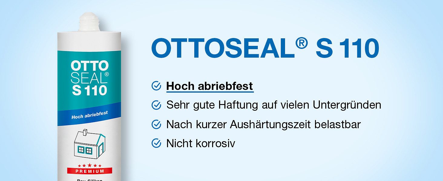 OTTO-Chemie Silikon Ottoseal S110 Premium-Bau-Silikon 310ml, Exzellente Verarbeitbarkeit, für innen und außen, ideal zum Abdichten – Bild 4 von 5
