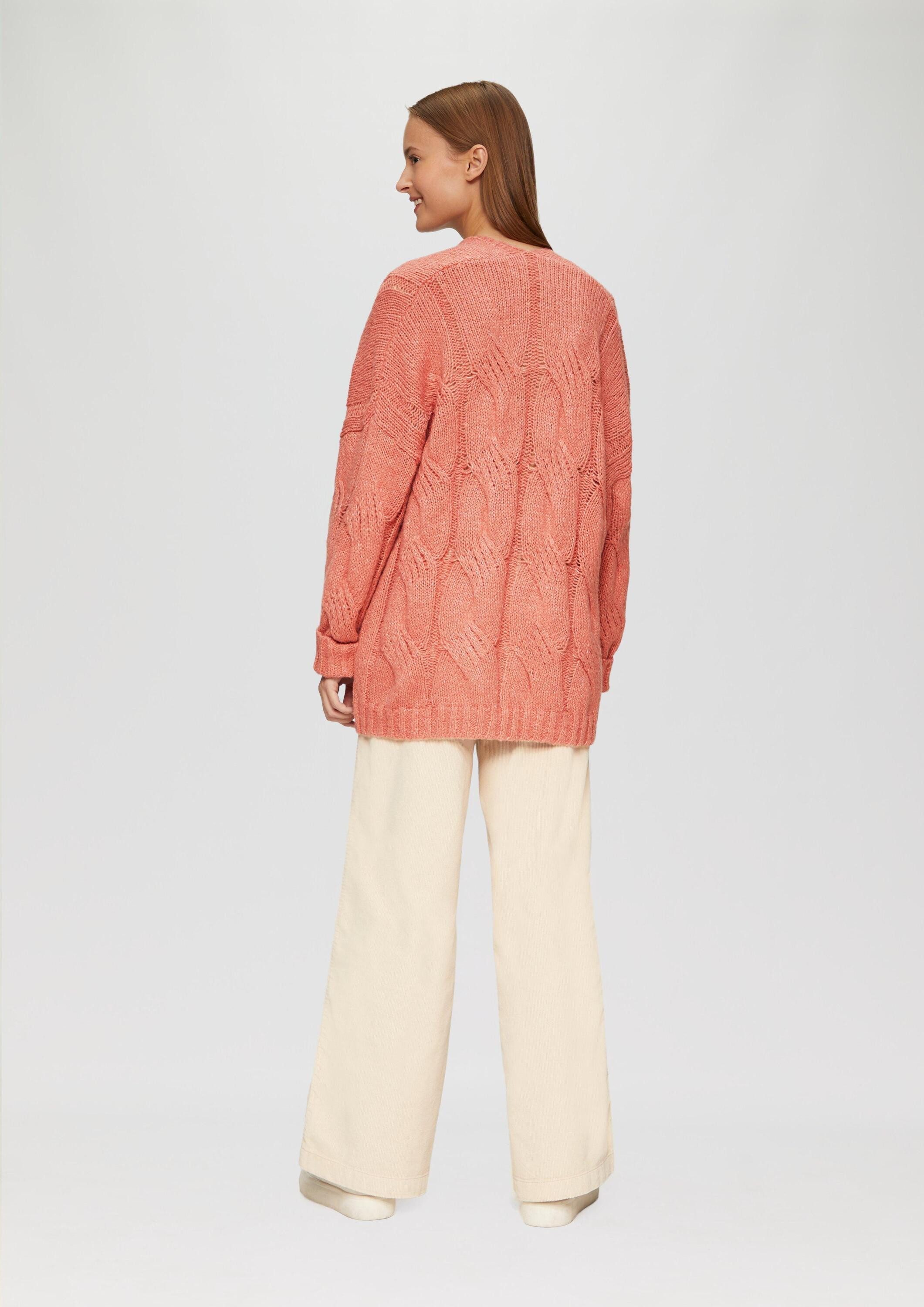 s.Oliver Cardigan Strickjacke Strickjacke mit Zopfmuster im Relaxed Fit