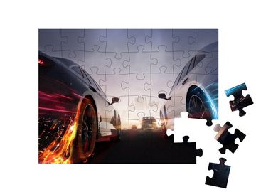 puzzleYOU Puzzle Straßenrennen Kopf an Kopf: 3D-Simulation, 48 Puzzleteile, puzzleYOU-Kollektionen Autos
