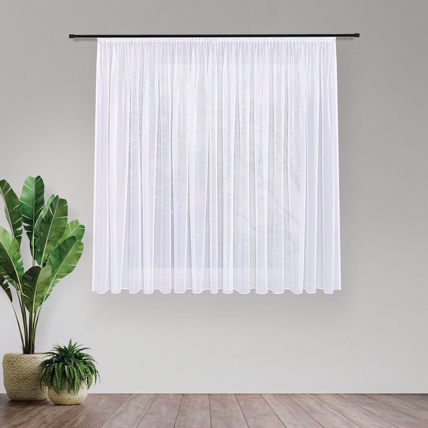 Gerster Gardine Laura (1 St), Smokband, transparent, Voile, Elegante Voile Grundware