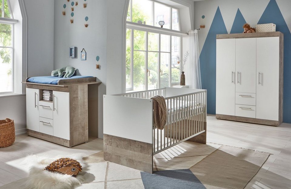 arthur berndt Babyzimmer-Komplettset Selina, (Set, 3-St., Kinderbett,  Wickelkommode, Schrank), Made in Germany; bestehend aus Kinderbett, Wickelkommode  und Schrank