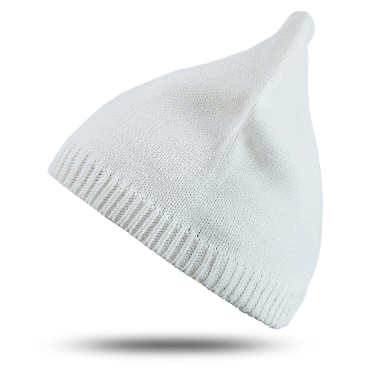 Sonia Originelli Strickmütze Strickmütze unifarben Beanie schlicht Herbst Winter unisex Ungefüttert, Onesize weiss