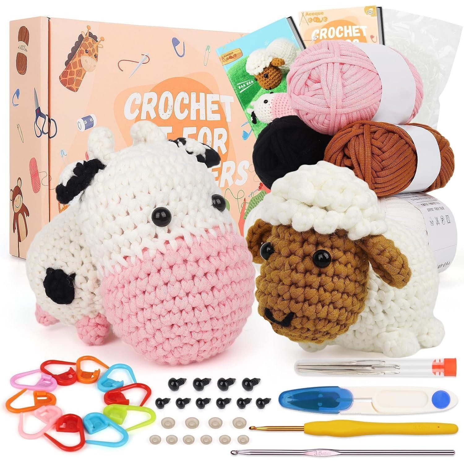 LuxusKollektion Häkelnadeln Häkelset Tiere Anfänger Anleitung Häkelnadeln Kühe Schafe Häkeltiere