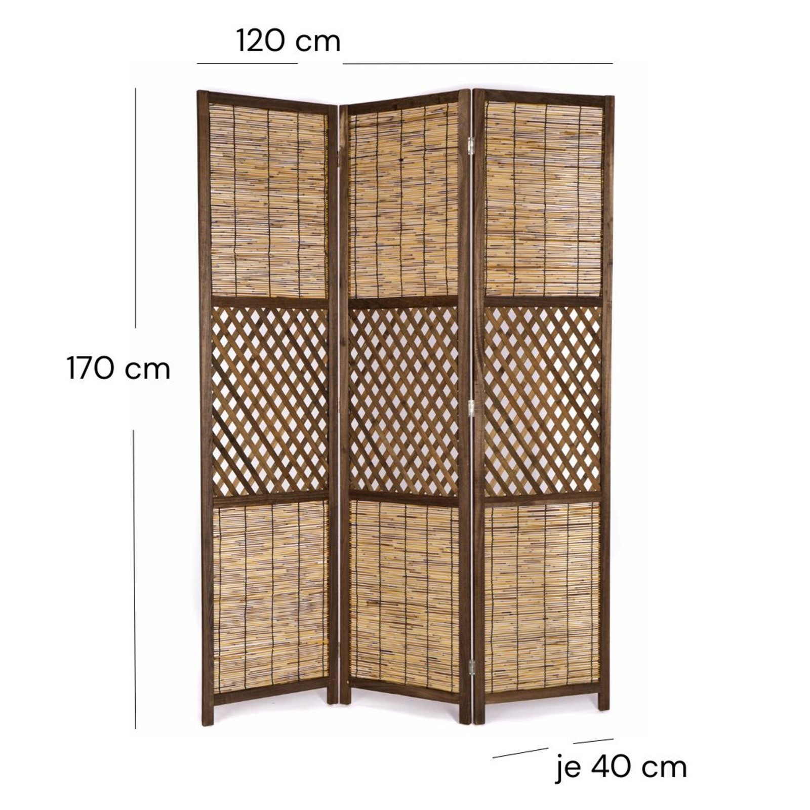 CREEDWOOD Paravent RAUMTEILER AMBIENTE, 3-teilig, Bambus, Schilf, Natur Par günstig online kaufen