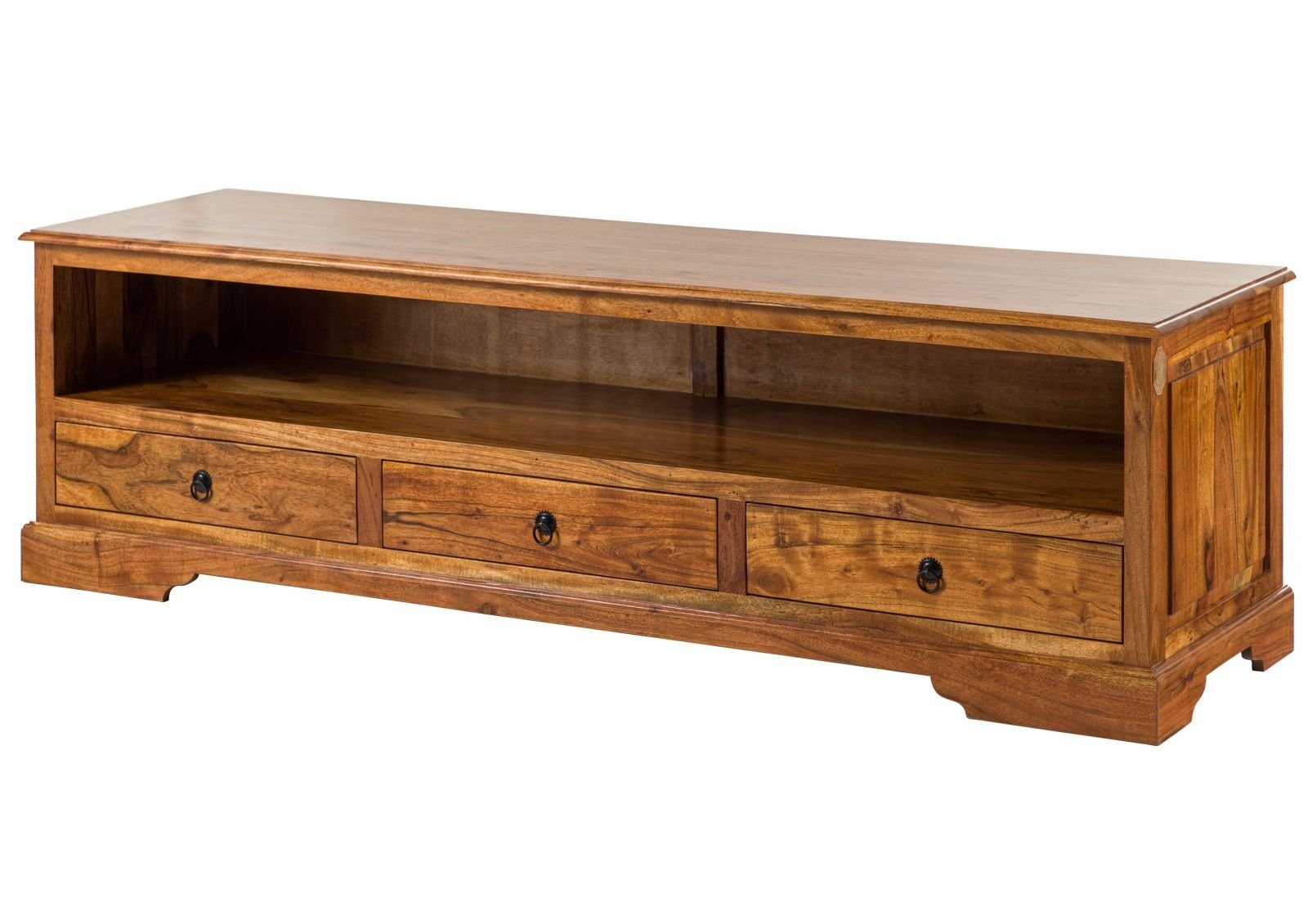 Massivmoebel24 Lowboard OXFORD (Massivholz), Lowboard Akazie 175x50x53 honig  lackiert OXFORD #0439