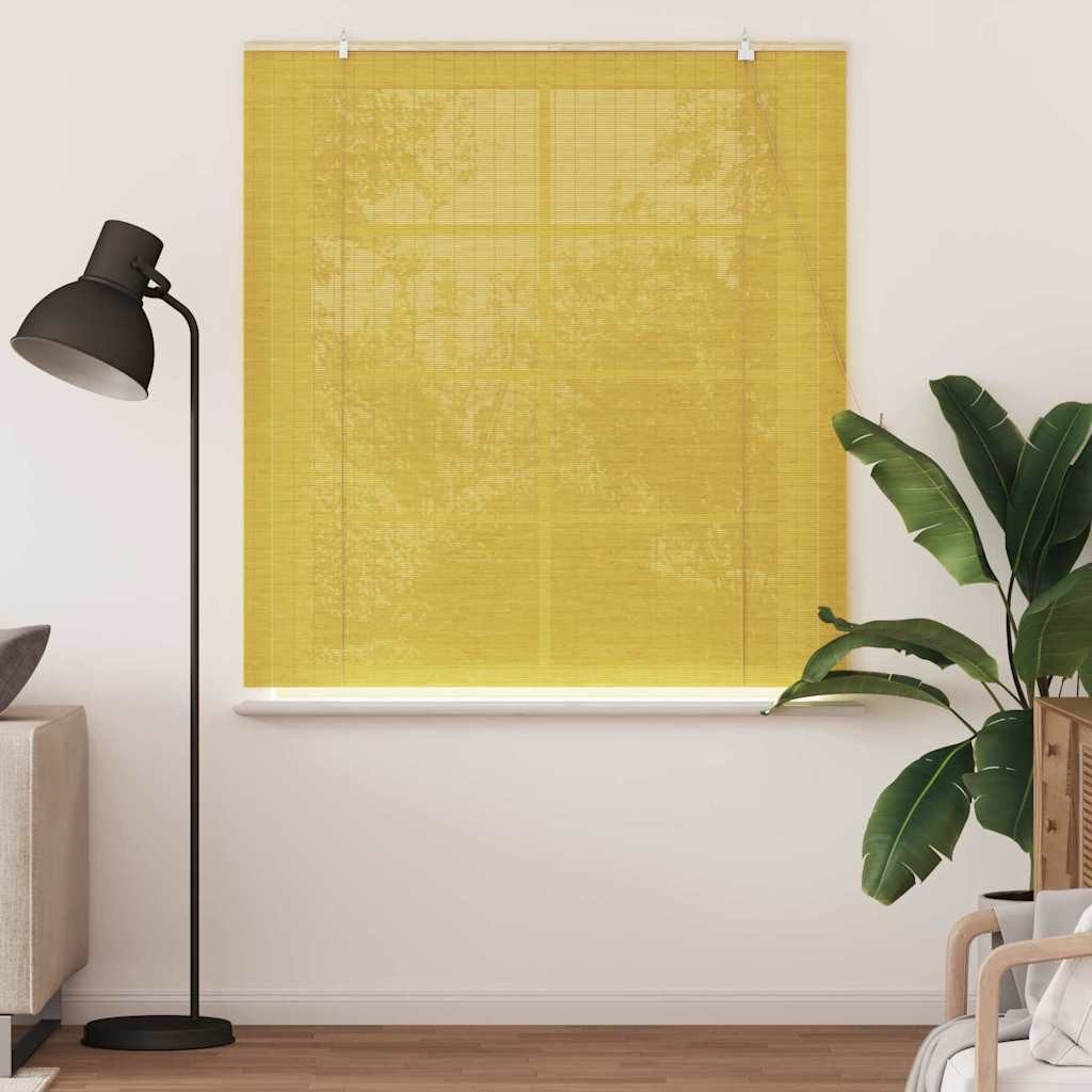 Rollo Rollo Gelb 140 x 160 cm Bambus, vidaXL