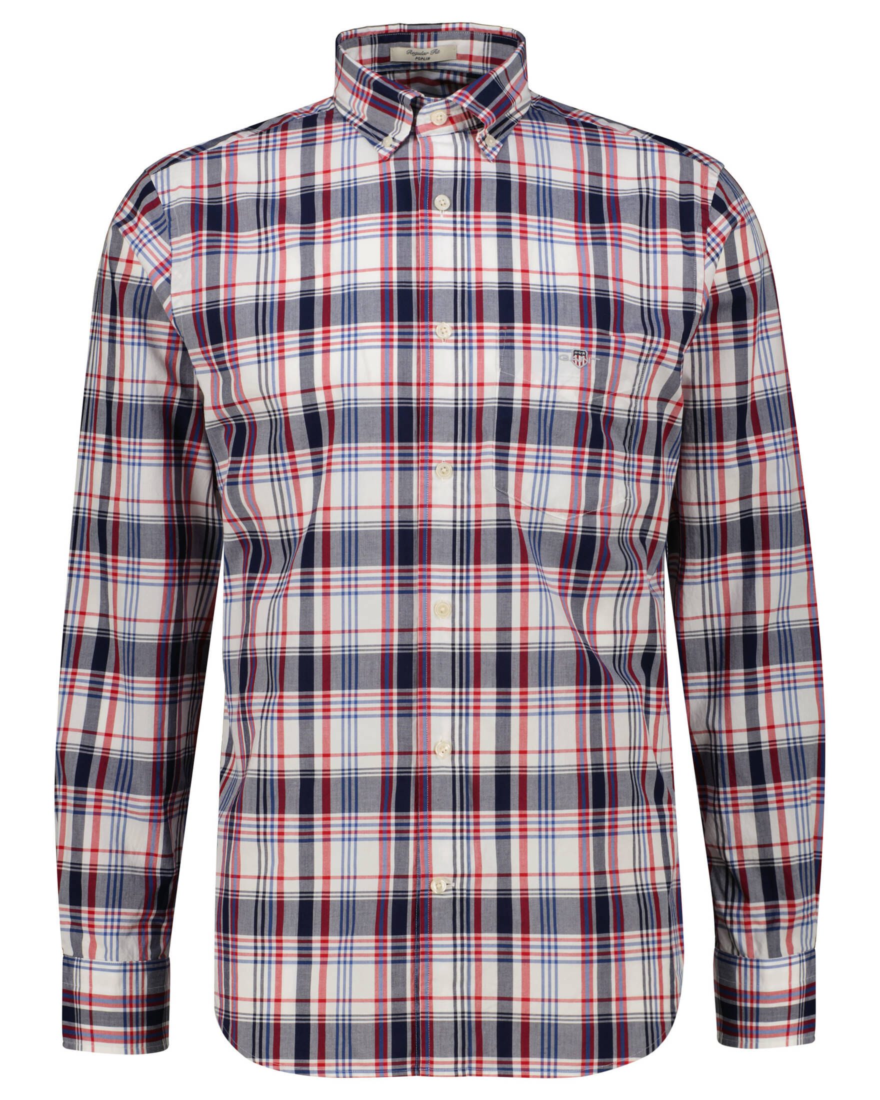 Gant Langarmhemd Herren Freizeithemd POPLIN CHECK Regular Fit (1-tlg)