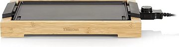 DOTMALL Pfannen-Set Tristar Elektrische Grillplatte 2000W 37x25cm Bambus