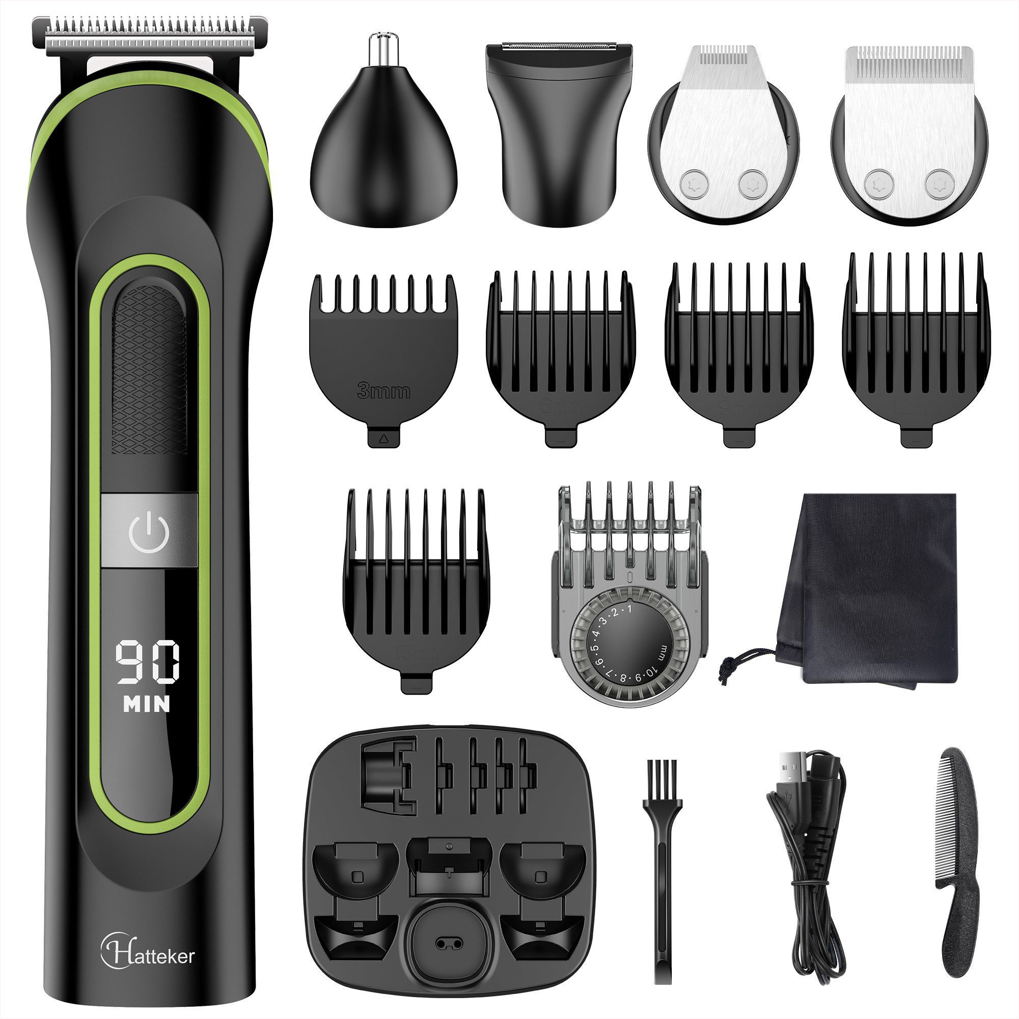 Scttomon Bartschneider RFC5918, Haarschneider Bodygroomer 5 in 1 Wasserdicht