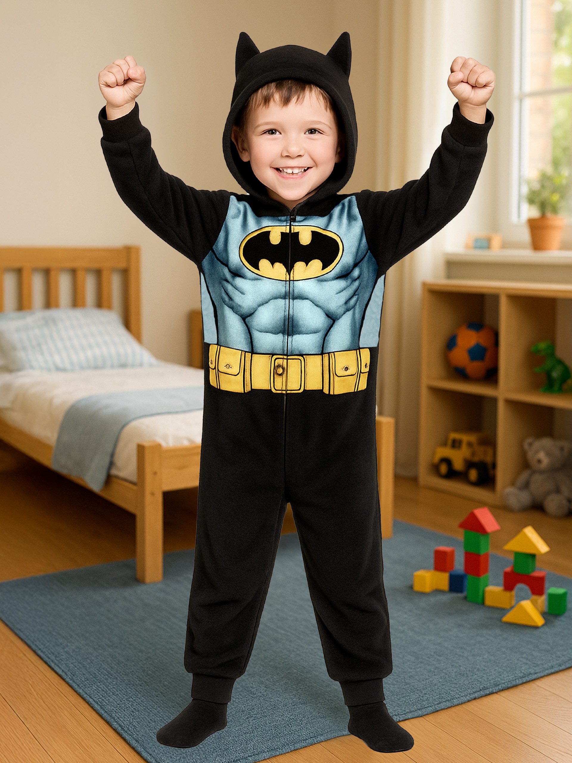 United Labels® Jumpsuit DC Comics Batman Jumpsuit mit Kapuze Overall Onesie Einteiler – Bild 4 von 5