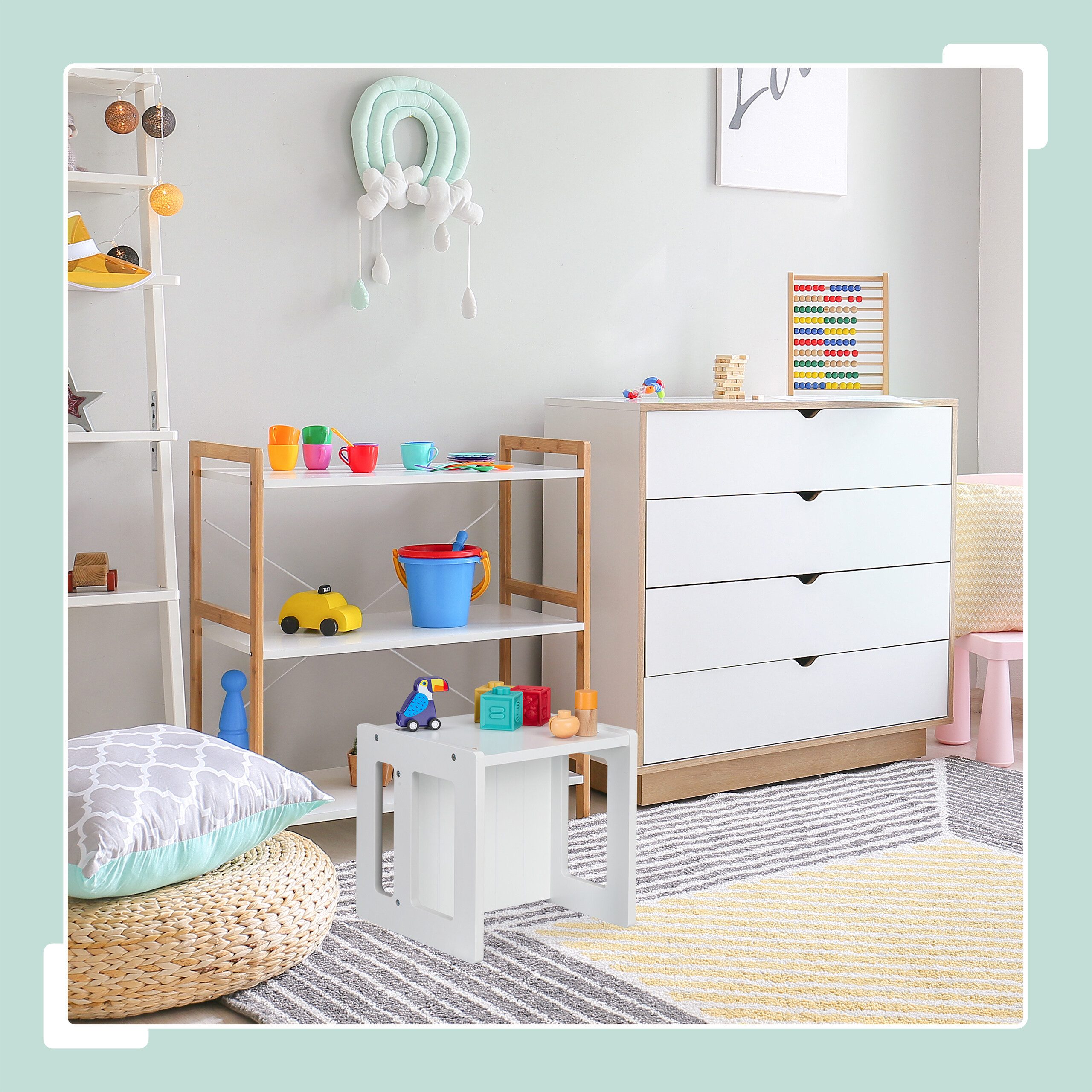 relaxdays Kinderhocker Wendbarer Sitzhocker für Kinder 2er Set günstig online kaufen