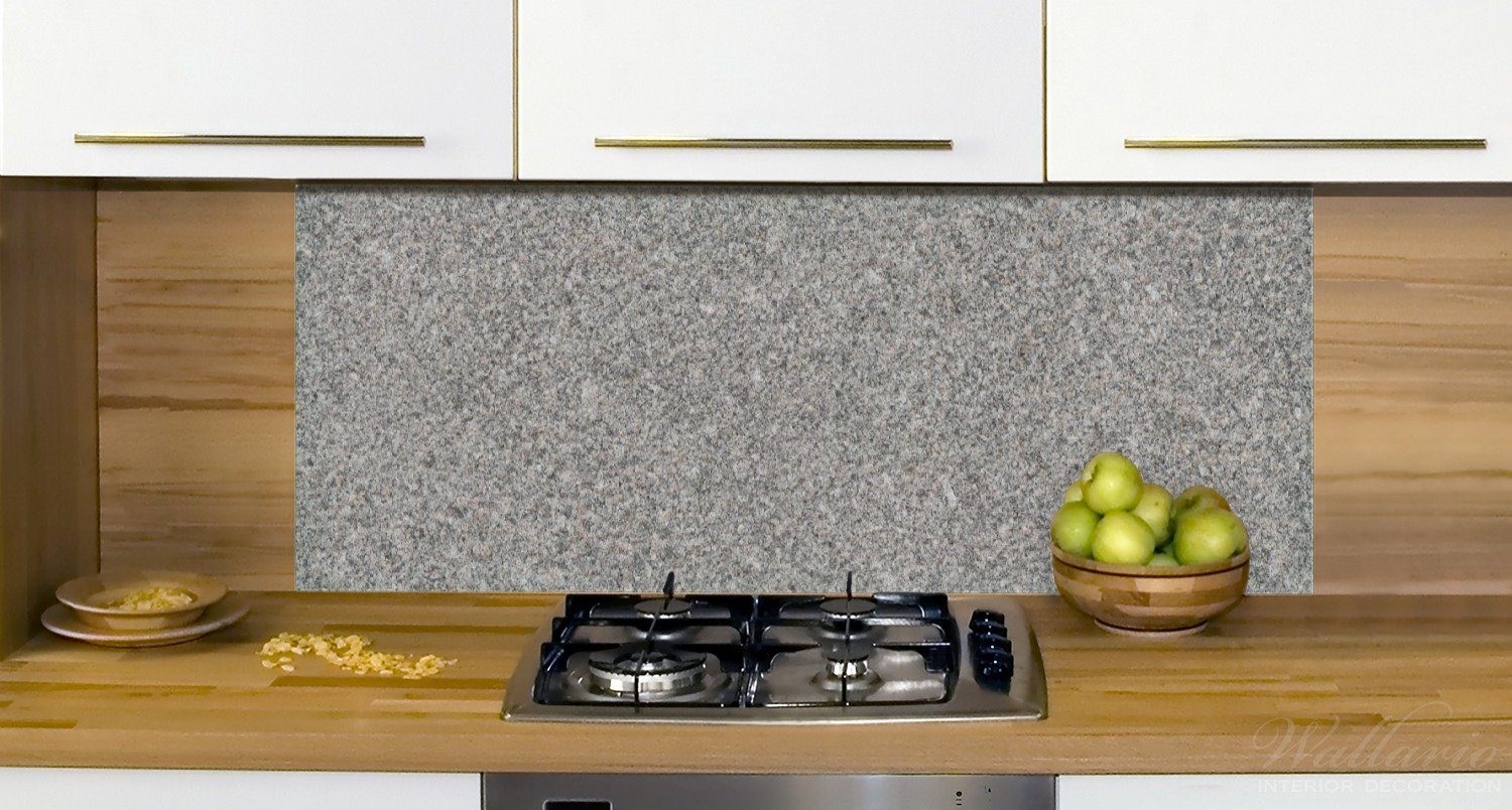 - Muster Marmor (1-tlg) grauer marmoriert, Wallario -Granit Küchenrückwand Optik