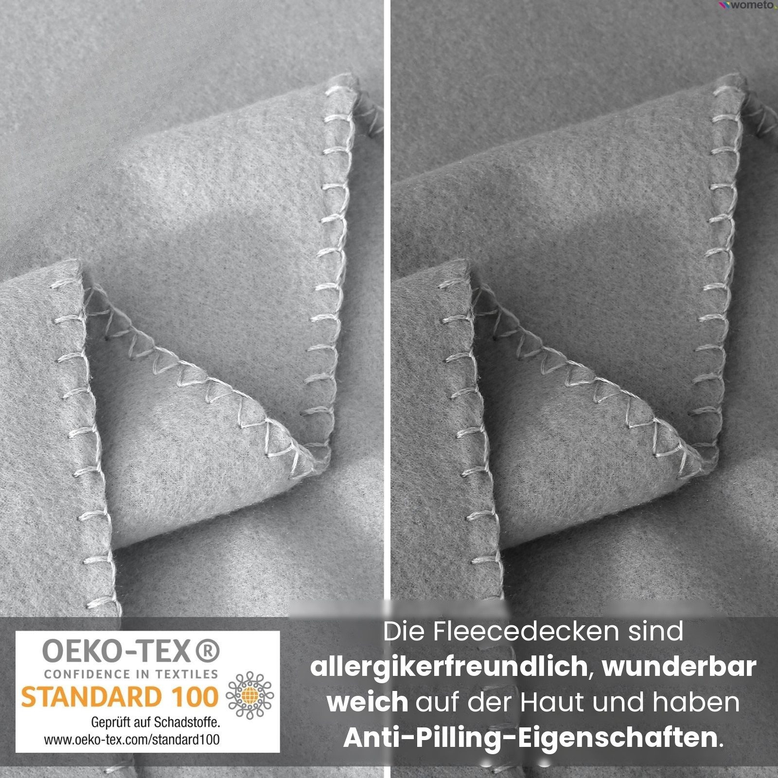 Wohndecke 2er Set eco-line Fleecedecke ca. 130x160, wometo, OEKO-TEX®, 100% recyceltes Material, Antipilling – Bild 4 von 5