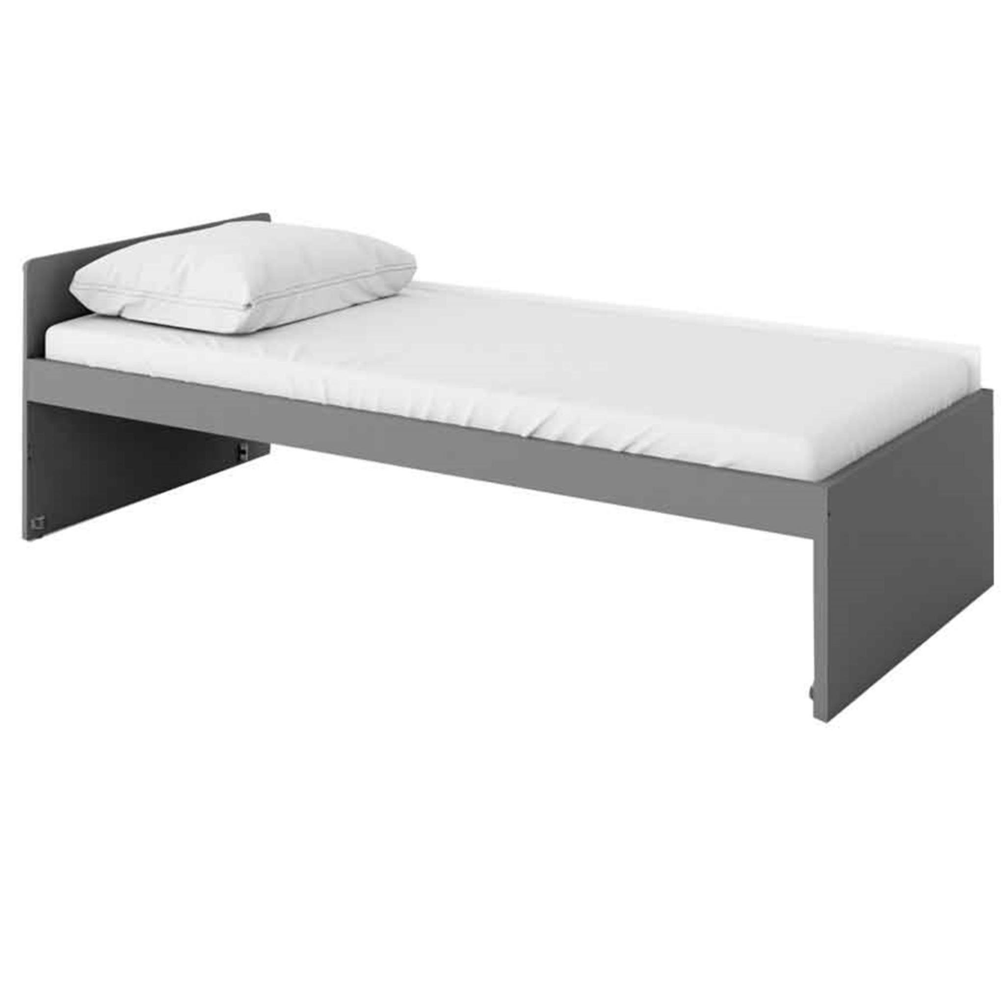 Beautysofa Jugendbett Pok (Grau Holzbett für Jugendzimmer, modernes Design, Grau Bett mit Holzgestell 90 x 200 cm), Einzelbett mit Liegefläche 90 x 200 cm