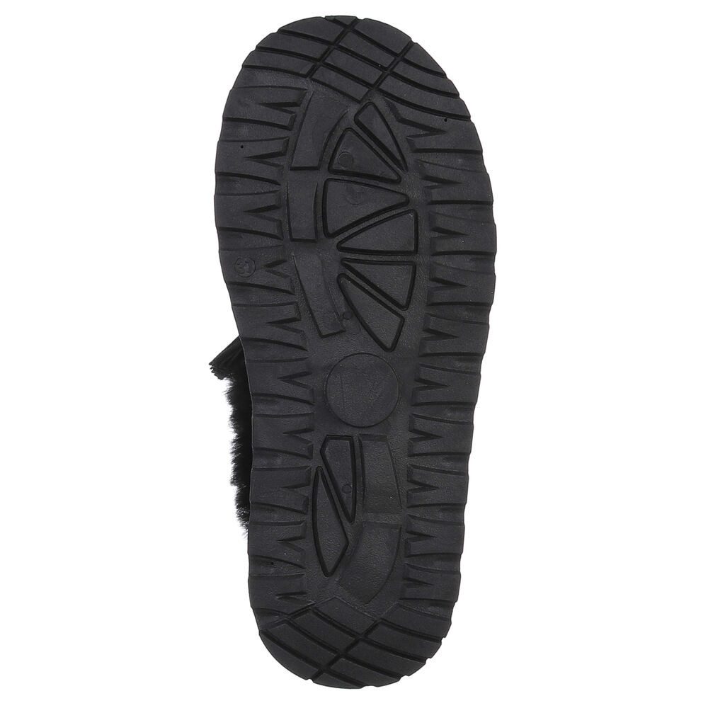 Ital-Design Damen Slipper mit Plateau und Quasten für Freizeitkomfort Snowboots (90542847) Flach Stiefeletten in Schwarz