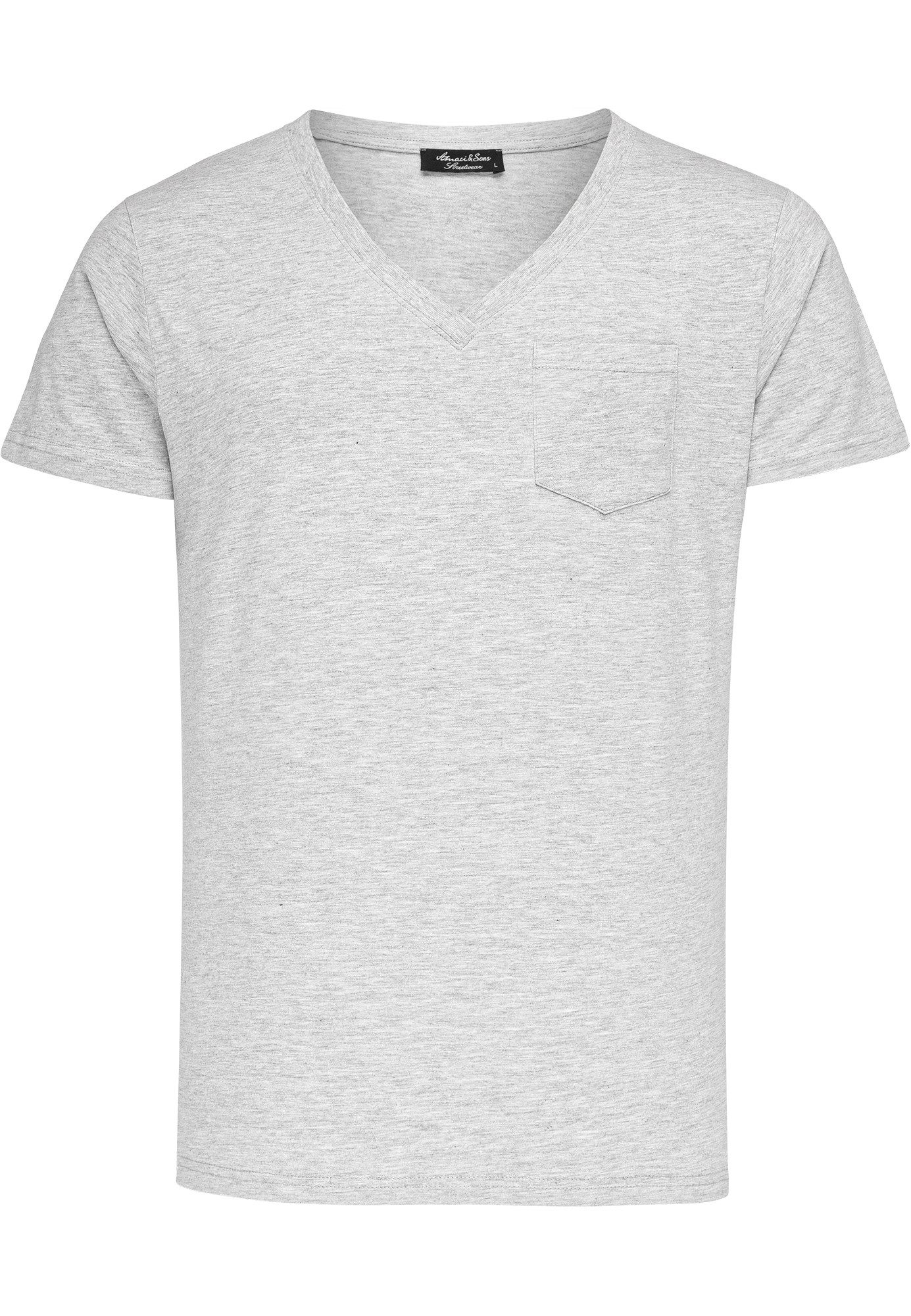 Amaci&Sons T-Shirt PATERSON Basic Oversize T-Shirt mit V-Ausschnitt Herren günstig online kaufen