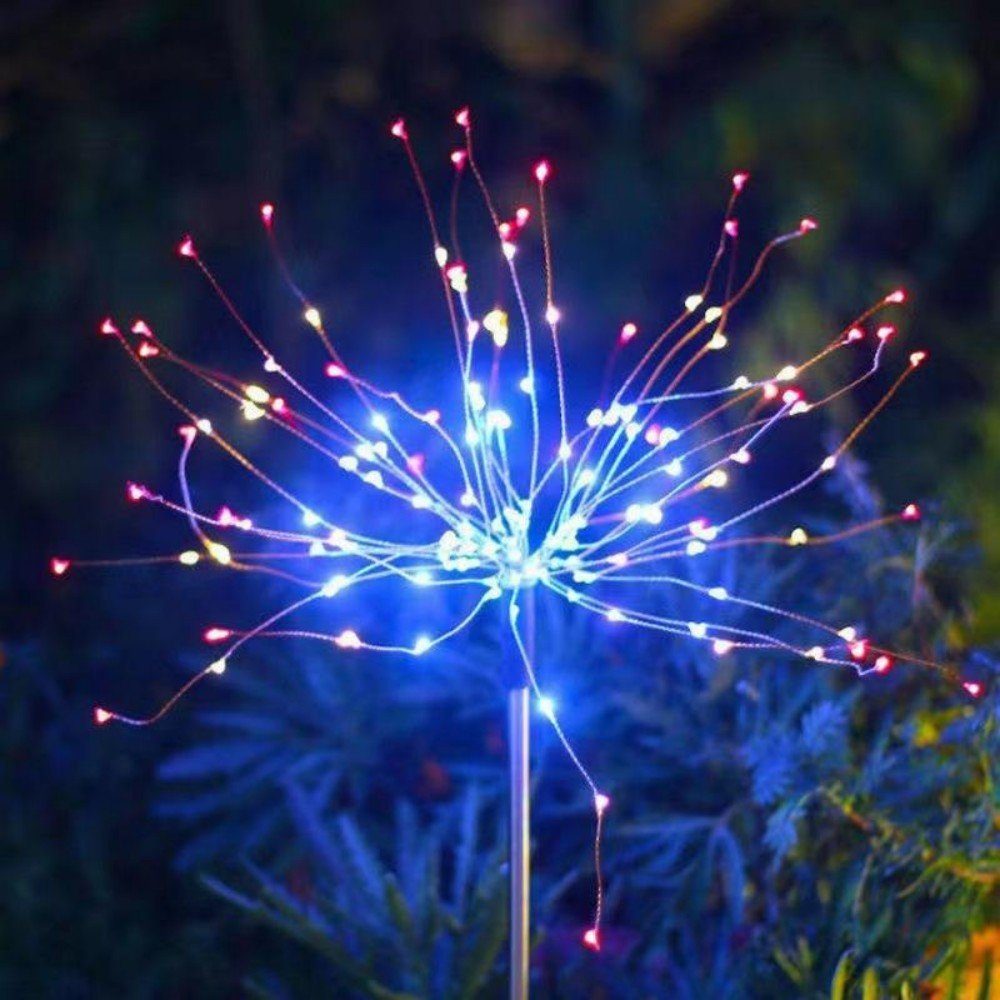 LED Solarleuchte 2/4x Solarlampen für Außen Garten, 2 Modi Solarlampe Feuerwerk Lichter