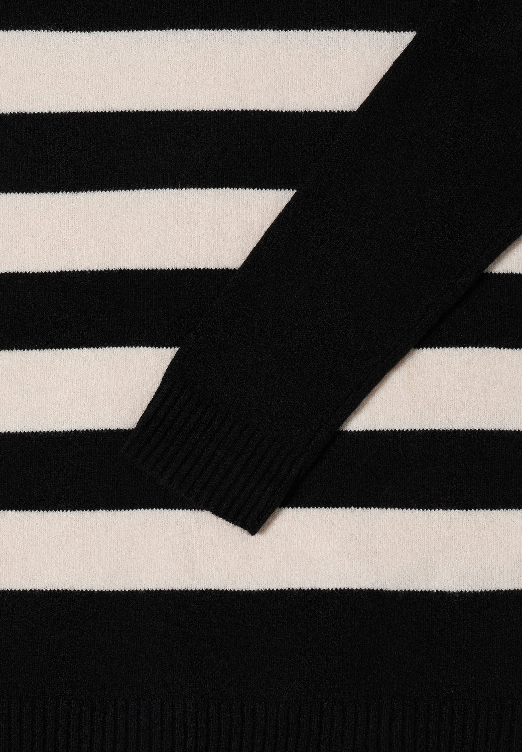 CECIL Rollkragenpullover mit Colorblocking-Streifen und großem Kragen