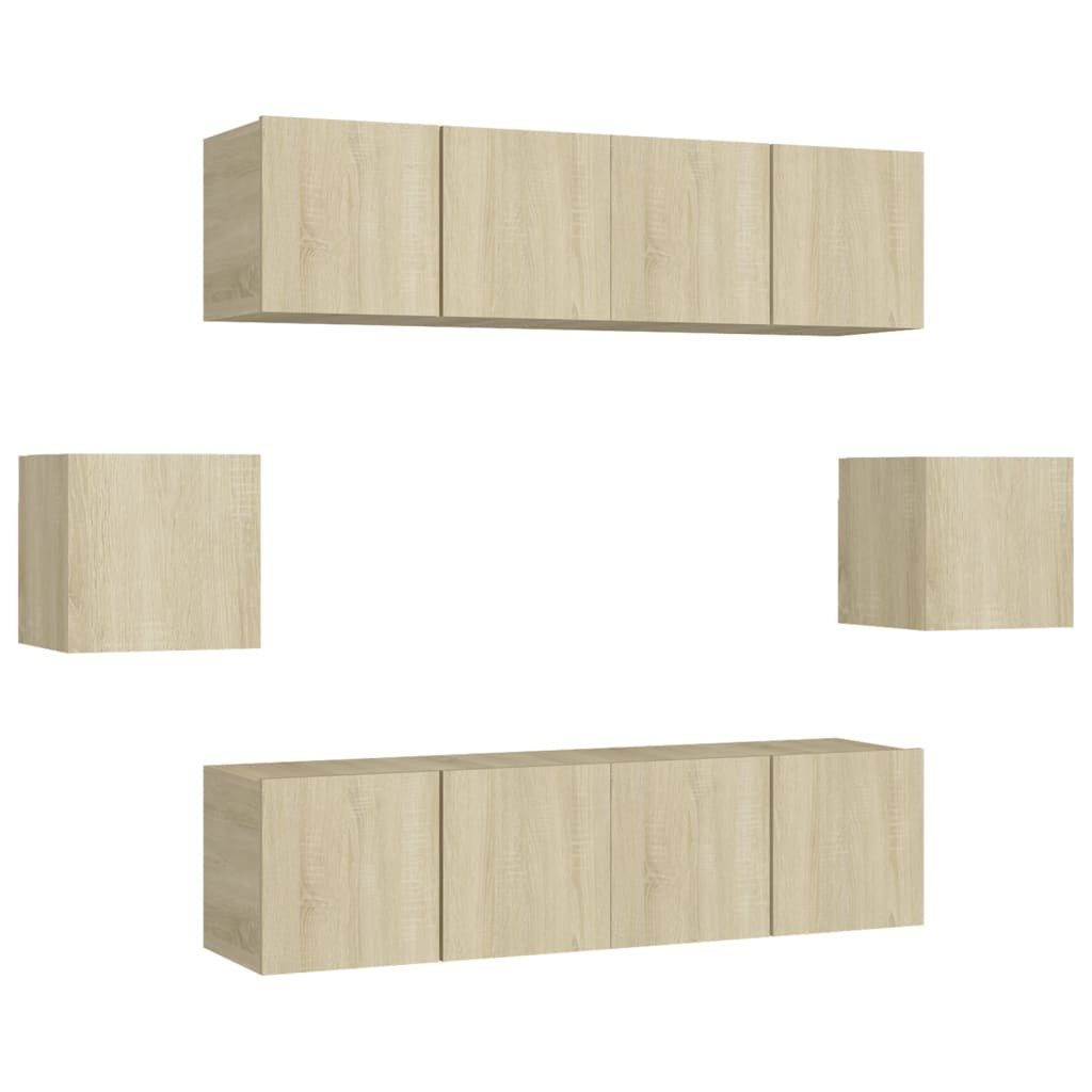 vidaXL TV-Schrank 6-tlg. TV-Schrank-Set Sonoma-Eiche Eiche Sonoma (1-St) Holzwerkstoff