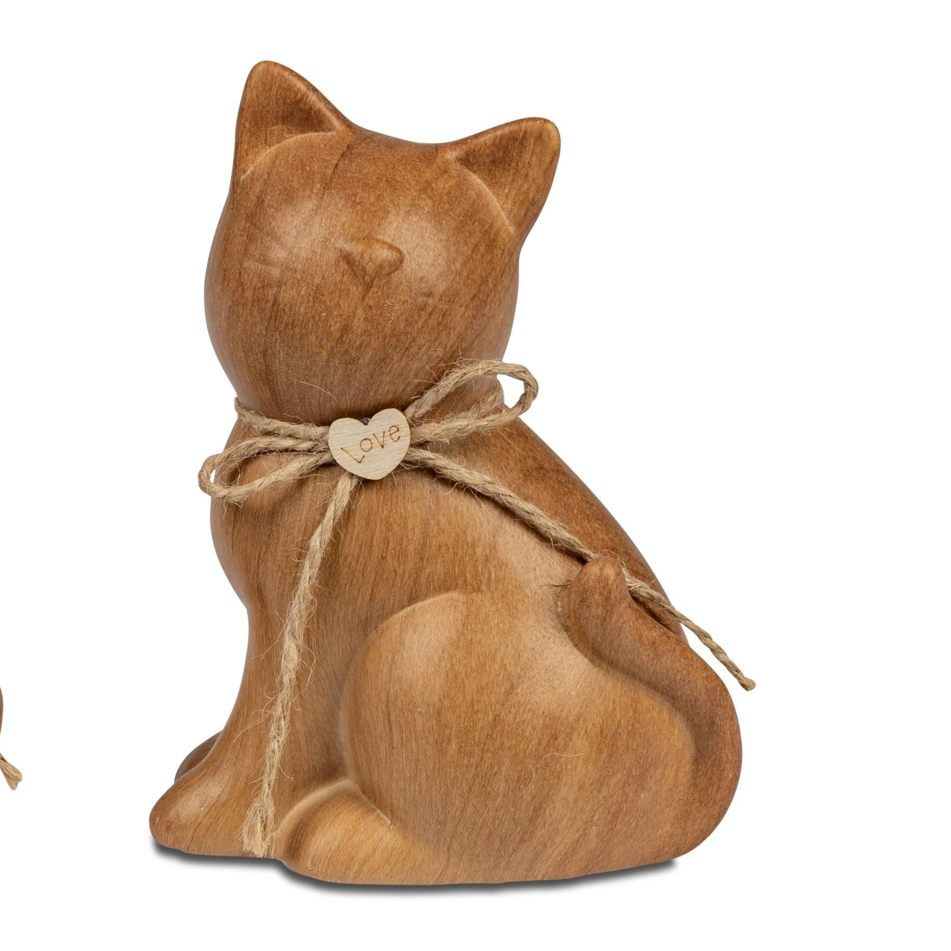 formano Dekofigur Holzoptik, Höhe: 15cm, Farbe: Braun, Motiv: Katze