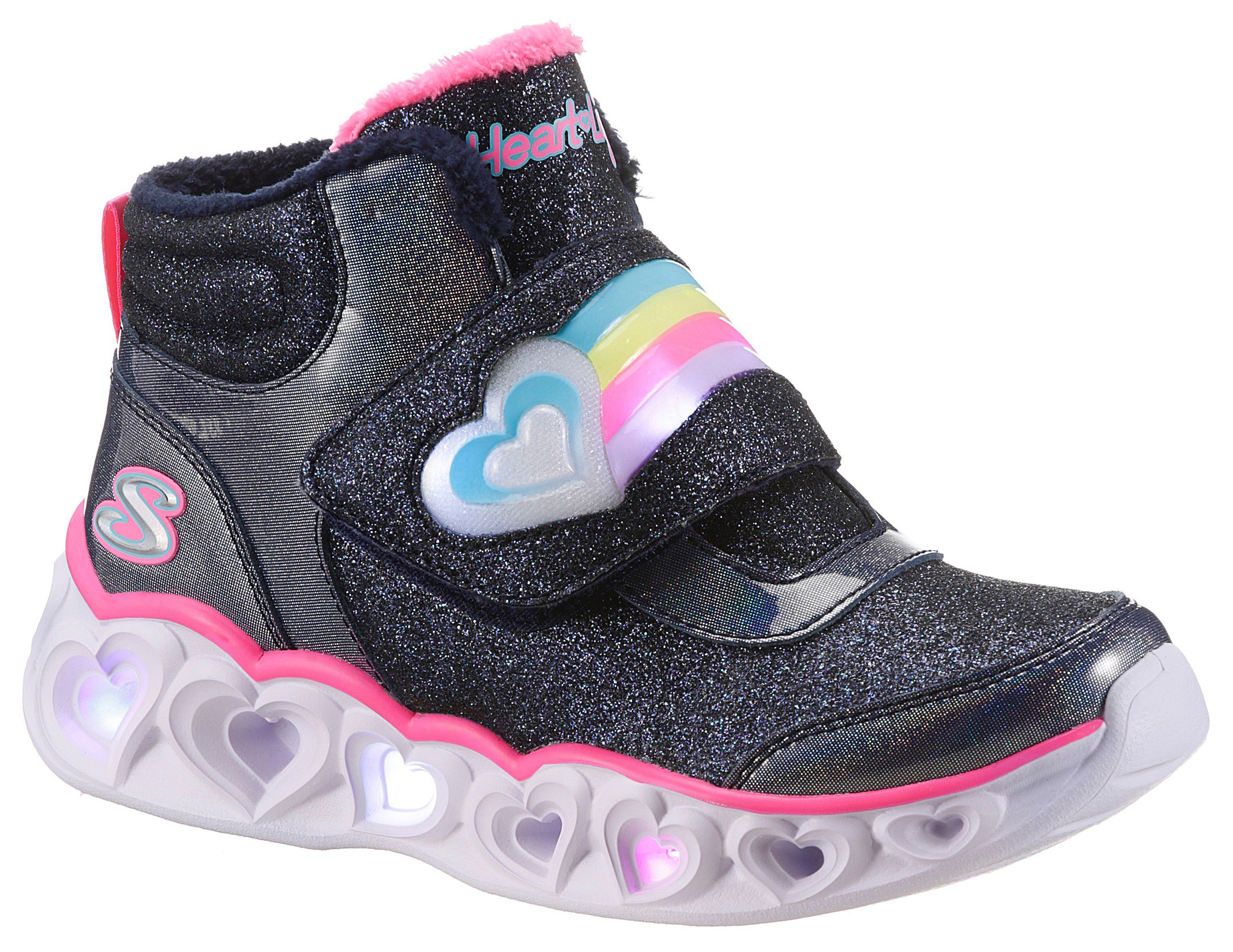 Skechers Kids HEART LIGHTS-BRILLIANT RAINBOW Klettboot mit Blinkfunktion zum Ein- & Ausschalten