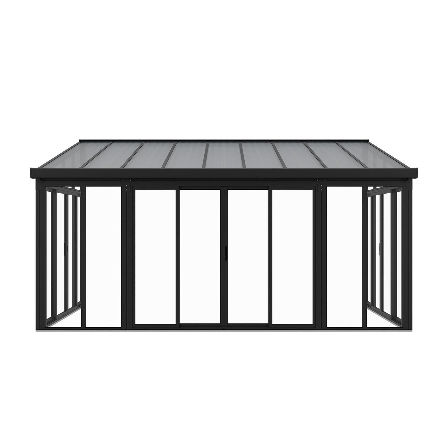 Juskys Wintergarten, BxT: 552x290 cm, 3 Doppeltüren, mit Regenrinne, UV-Schutzfolie, inkl. Schlüssel