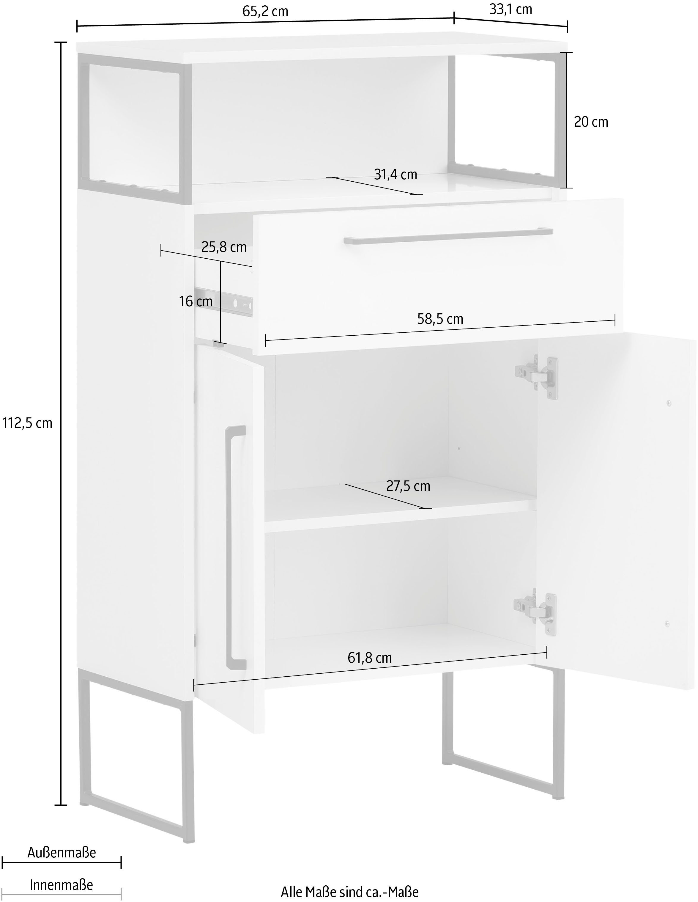 Schildmeyer Midischrank "Limone", Breite 65,2 cm günstig online kaufen