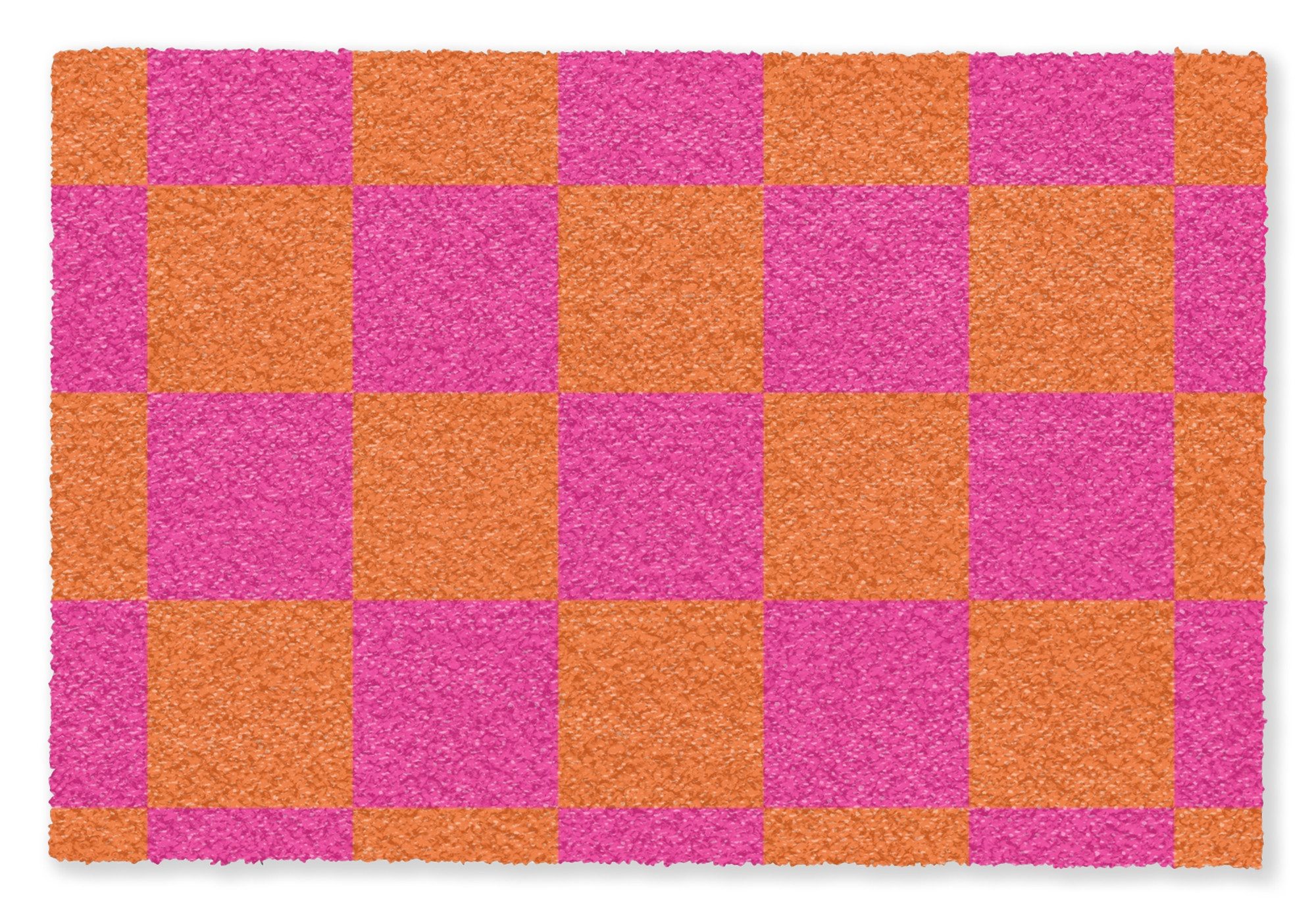 MuchoWow Fußmatte Schachbrettmuster - Orange - Rosa - Blöcke, Rechteckig, i günstig online kaufen