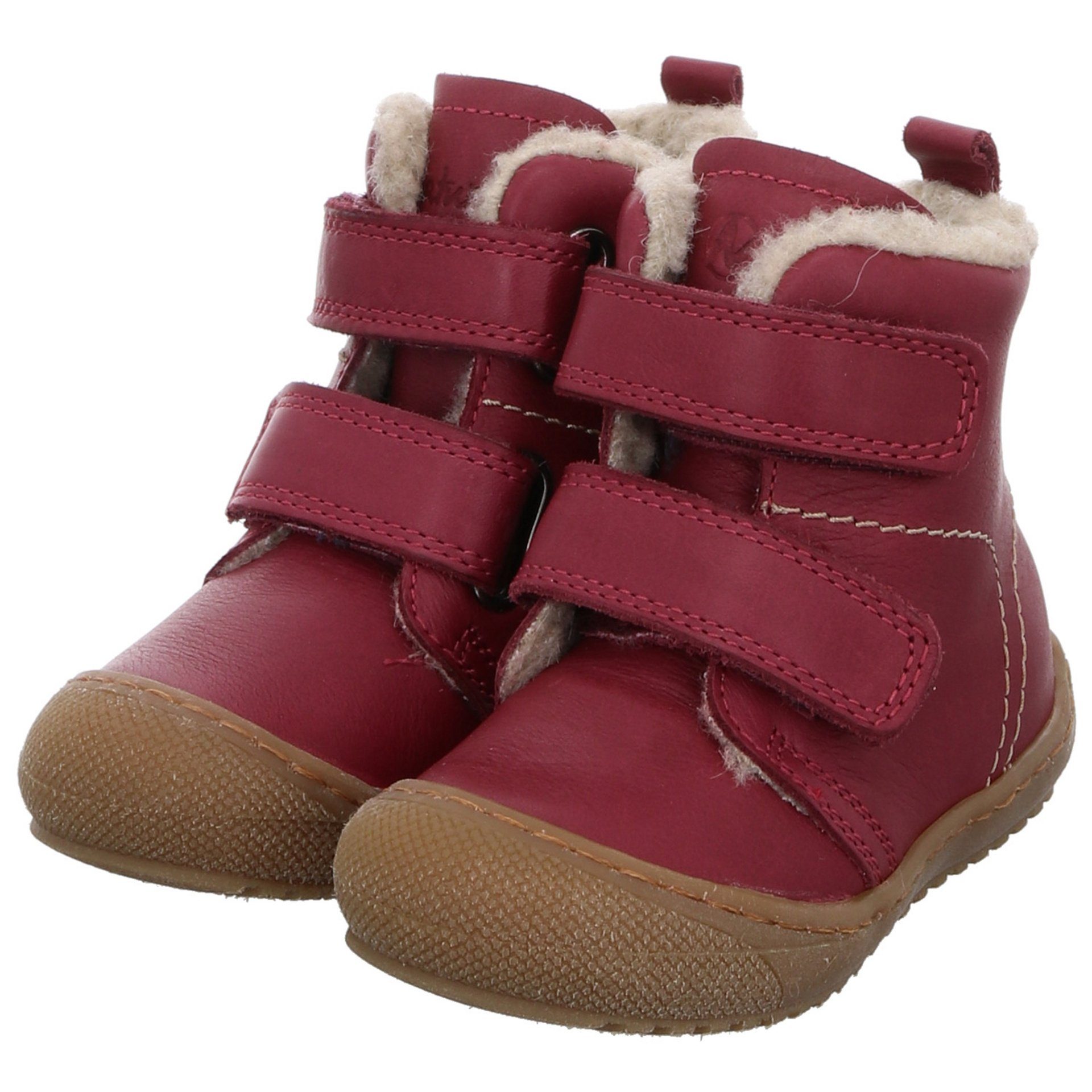 Krabbelschuhe Baby Naturino Glattleder rot+lila Lauflernschuh dunkel Lauflernschuhe