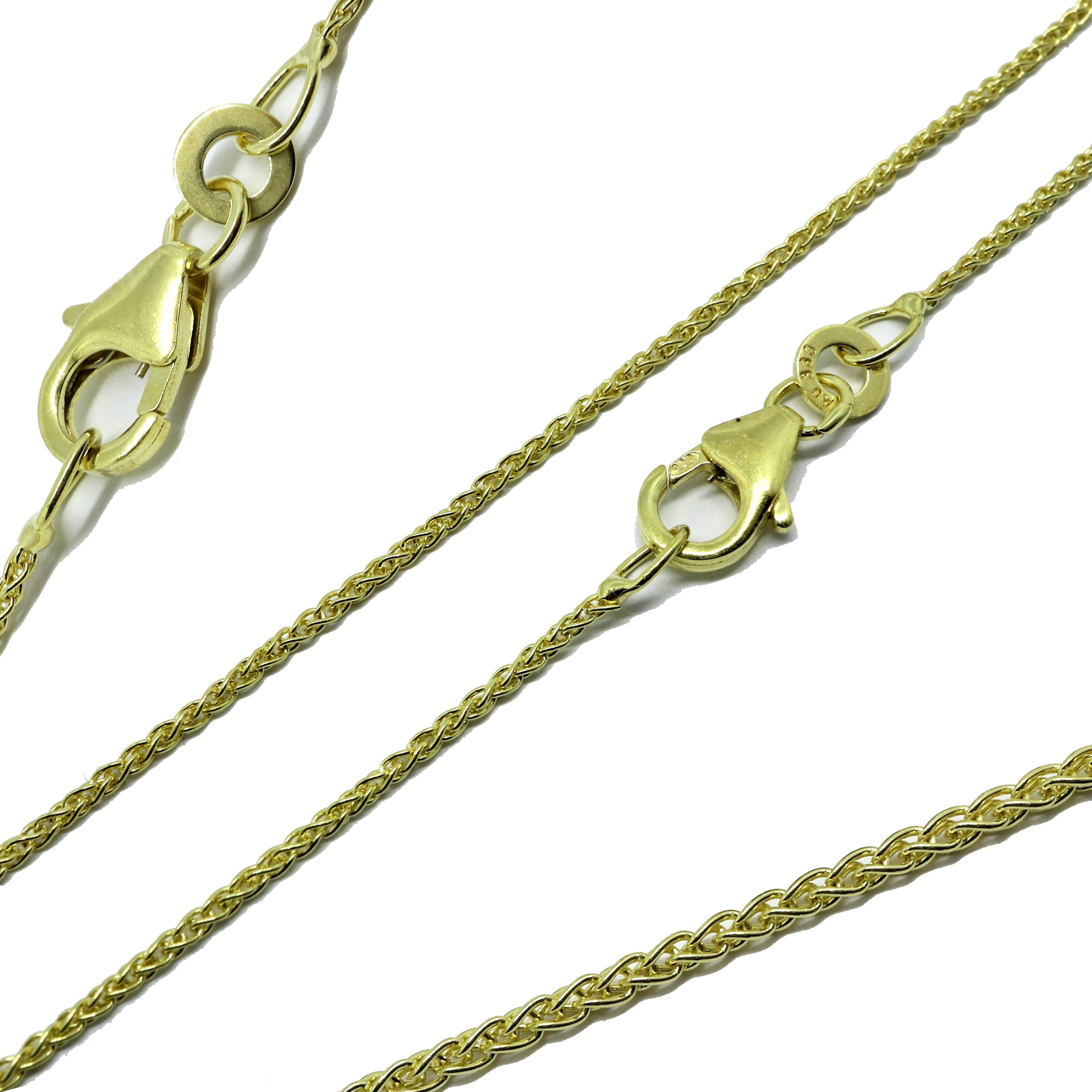 G & J Collier Zopfkette 333 8Karat Gold 1,10mm 45cm hochwertige edle Halskette, Made in Germany