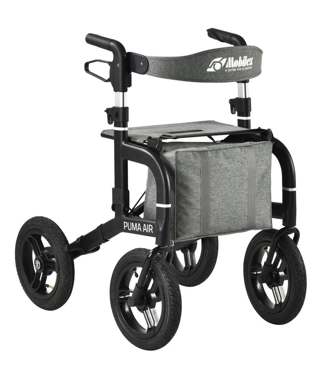 Rollator Outdoor Puma Air Gehwagen, Gehhilfe für Senioren mit Luftbereifung