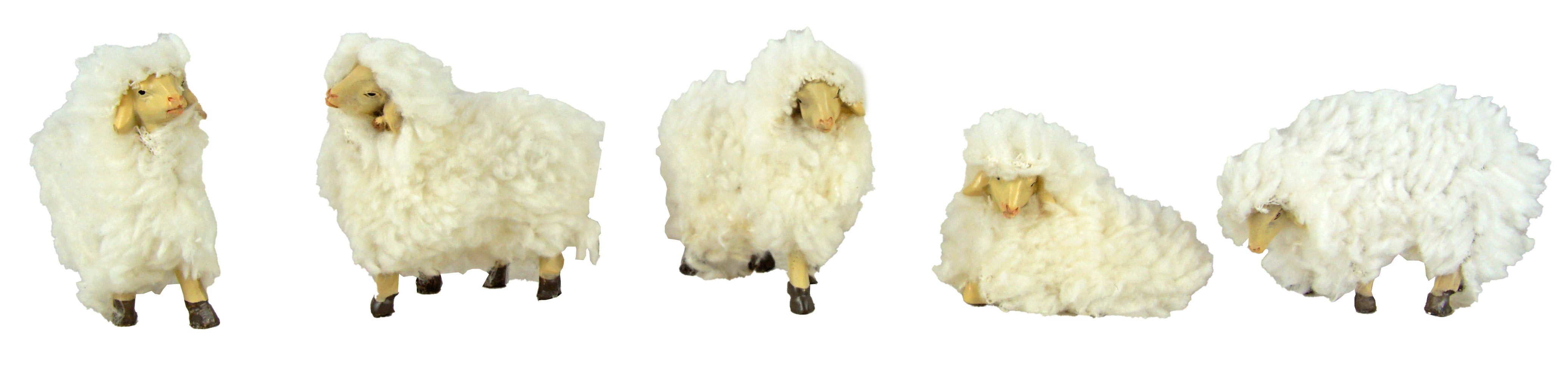dekoprojekt Krippenfigur Wollschafherde – 5-teilige Krippenfiguren für Ihre Weihnachtskrippe (Set, 5-tlg), Tierfigur