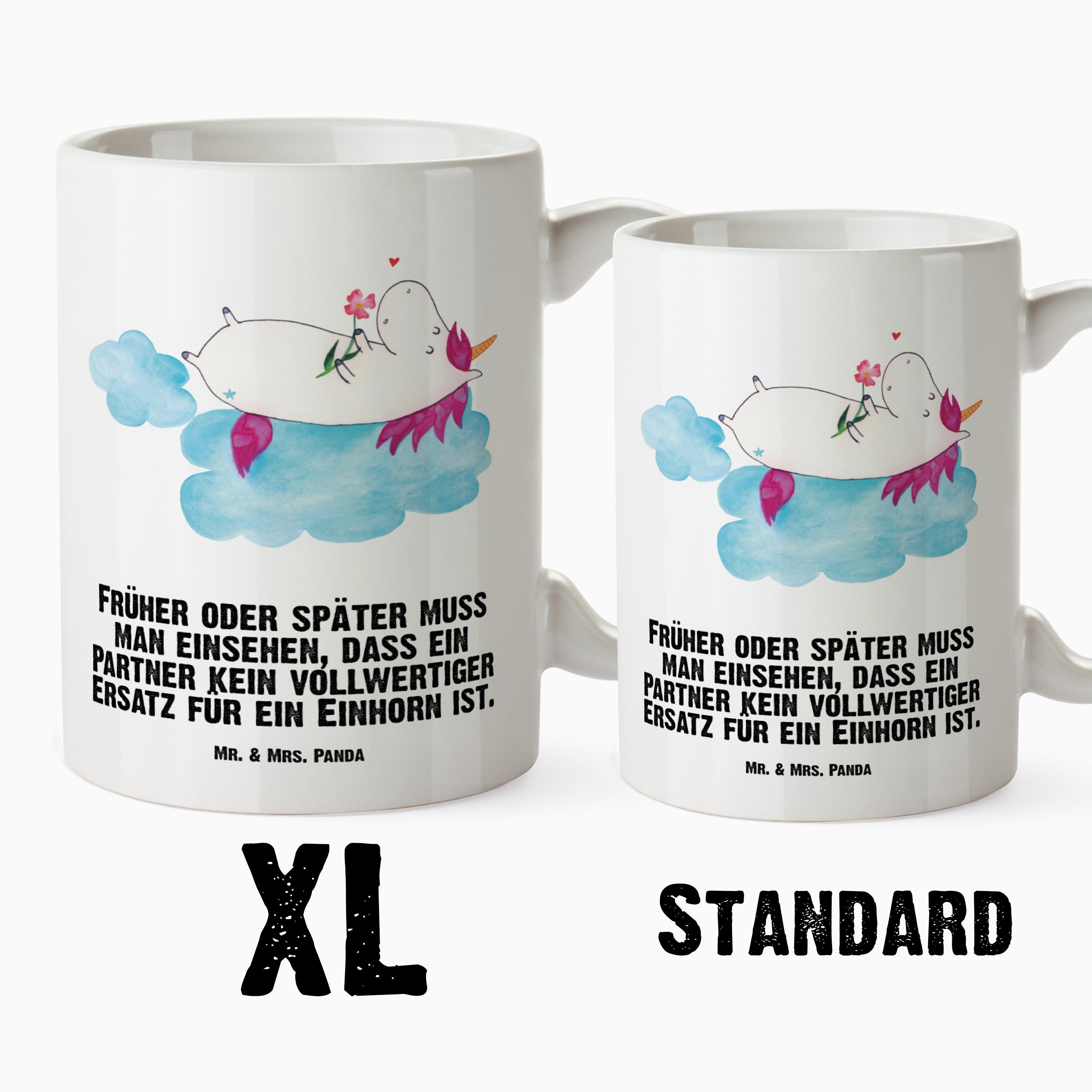 Mr. & - spülmaschine, verliebt Wolke XL - Mrs. Weiß Geschenk, Einhorn Einhörner, Panda Tasse Tasse auf Keramik