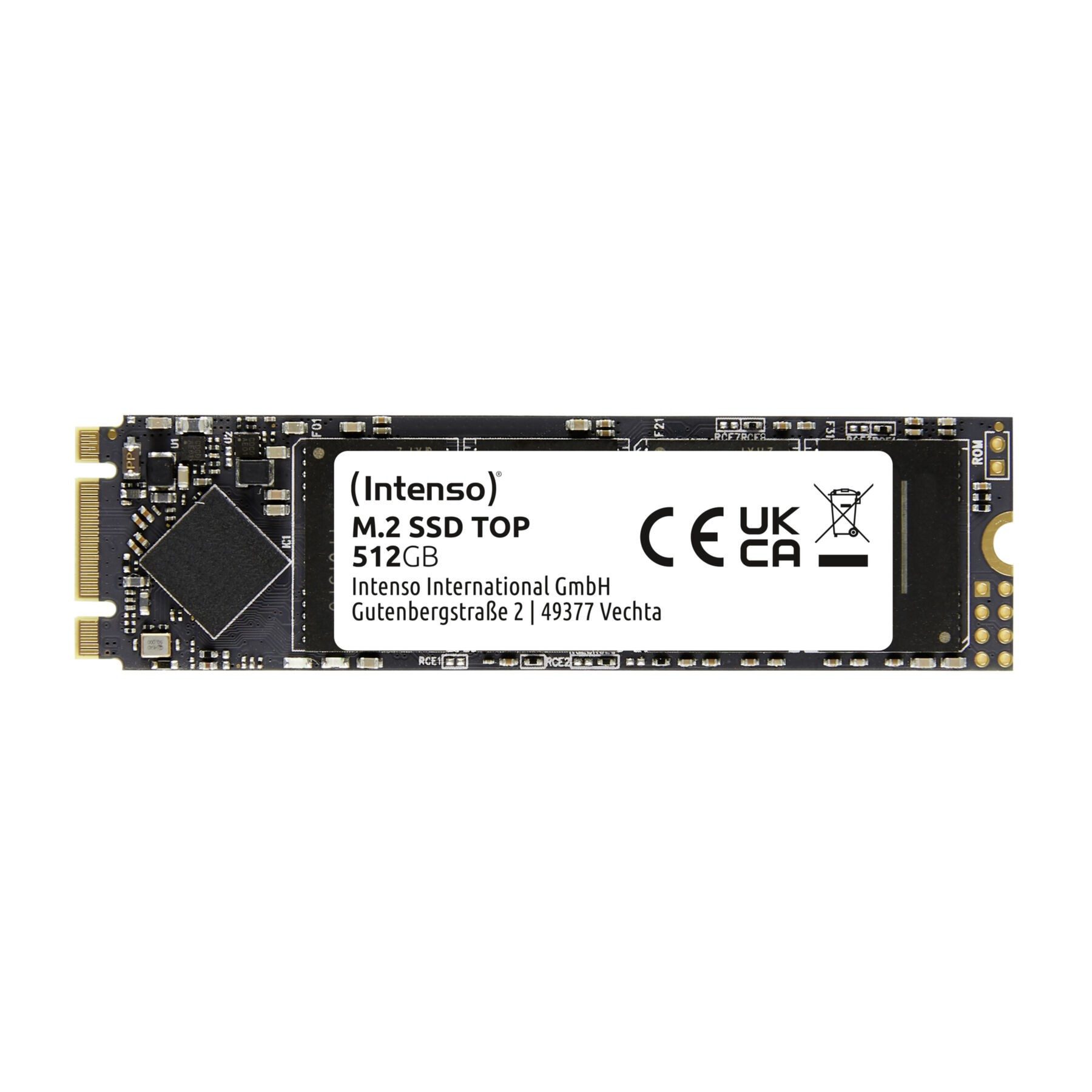 Intenso Top SSD-Festplatte (512 GB) M.2" 520 MB/S Lesegeschwindigkeit, 500 MB/S Schreibgeschwindigkeit