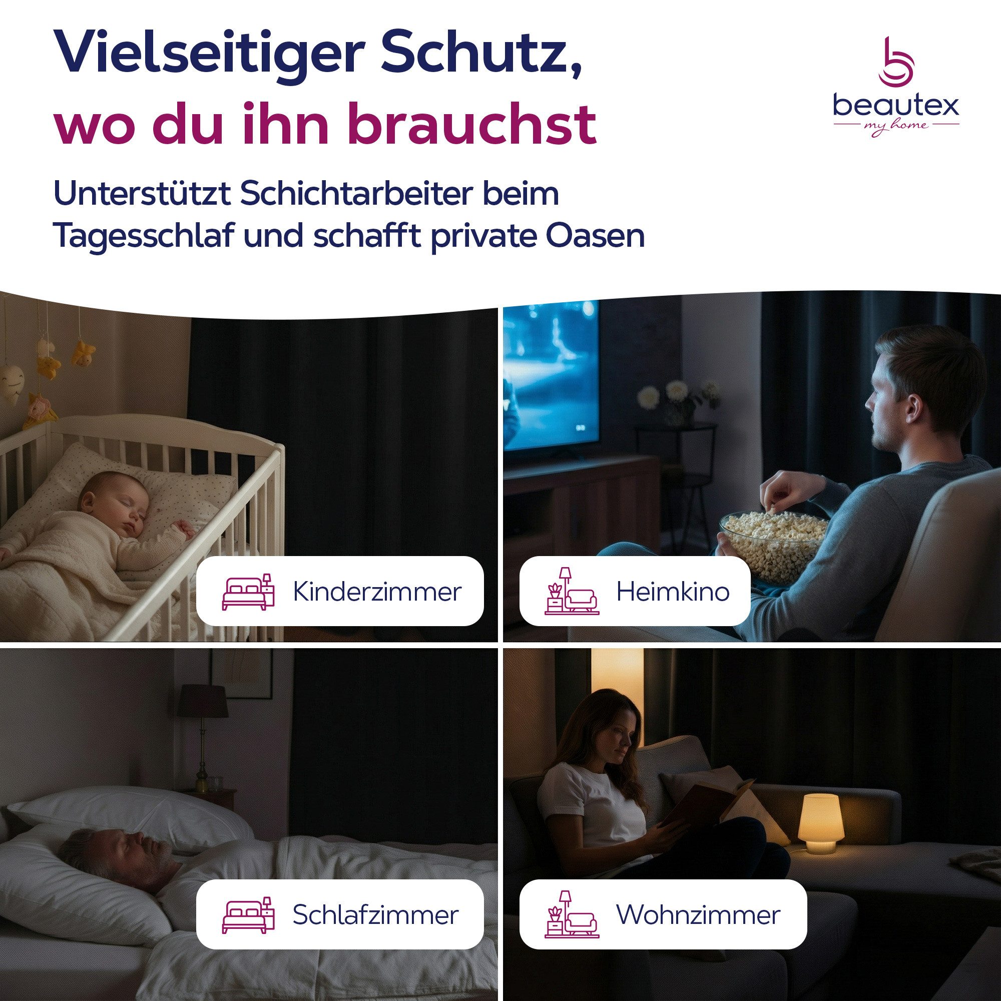 Beautex Verdunkelungsvorhang mit Ösen Vorhang, Gardine blickdicht abdunkelnd (1 St), Ösen, verdunkelnd, Blackout, blickdicht, waschbar, Ösenaufhängung, Farbwahl – Bild 4 von 5