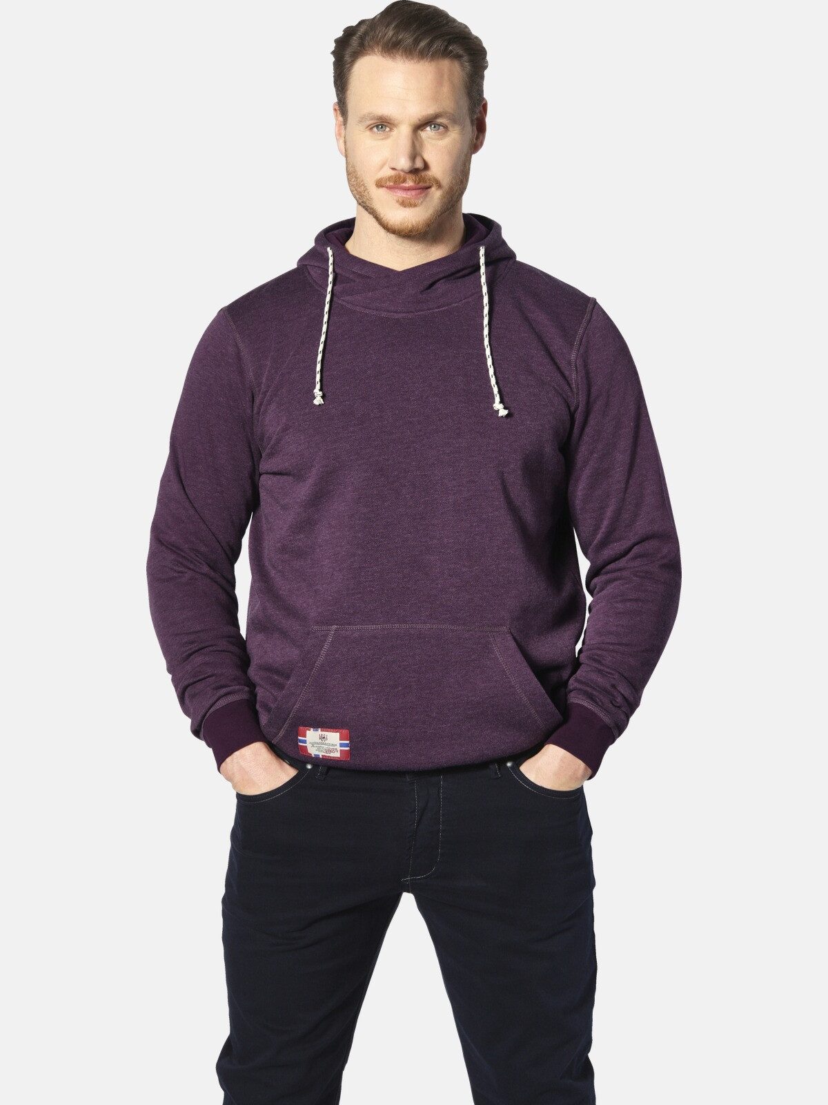 Jan Vanderstorm Kapuzensweatshirt BLANKARD mit asymmetrischem Kragen