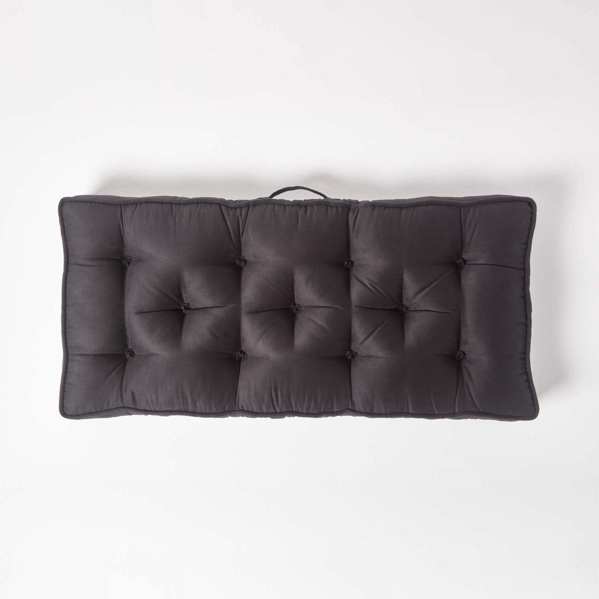 Homescapes Sitzkissen Sofa-Auflage 100 x 48 cm mit Veloursbezug – dickes Sitzkissen schwarz