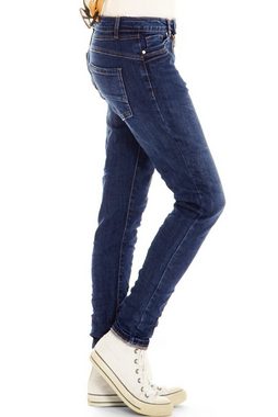 be styled Bequeme Jeans Tapered Jeans mit Knopfleiste und Reißverschluss - Damen - j8e-2 mit Stretch-Anteil, 5-Pocket-Style