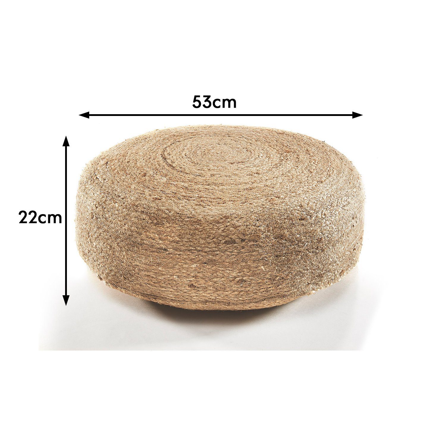 Kobolo Sitzwürfel Sitzpouf SOUL aus Jute mit Baumwollfüllung (1 Stück, Nach günstig online kaufen